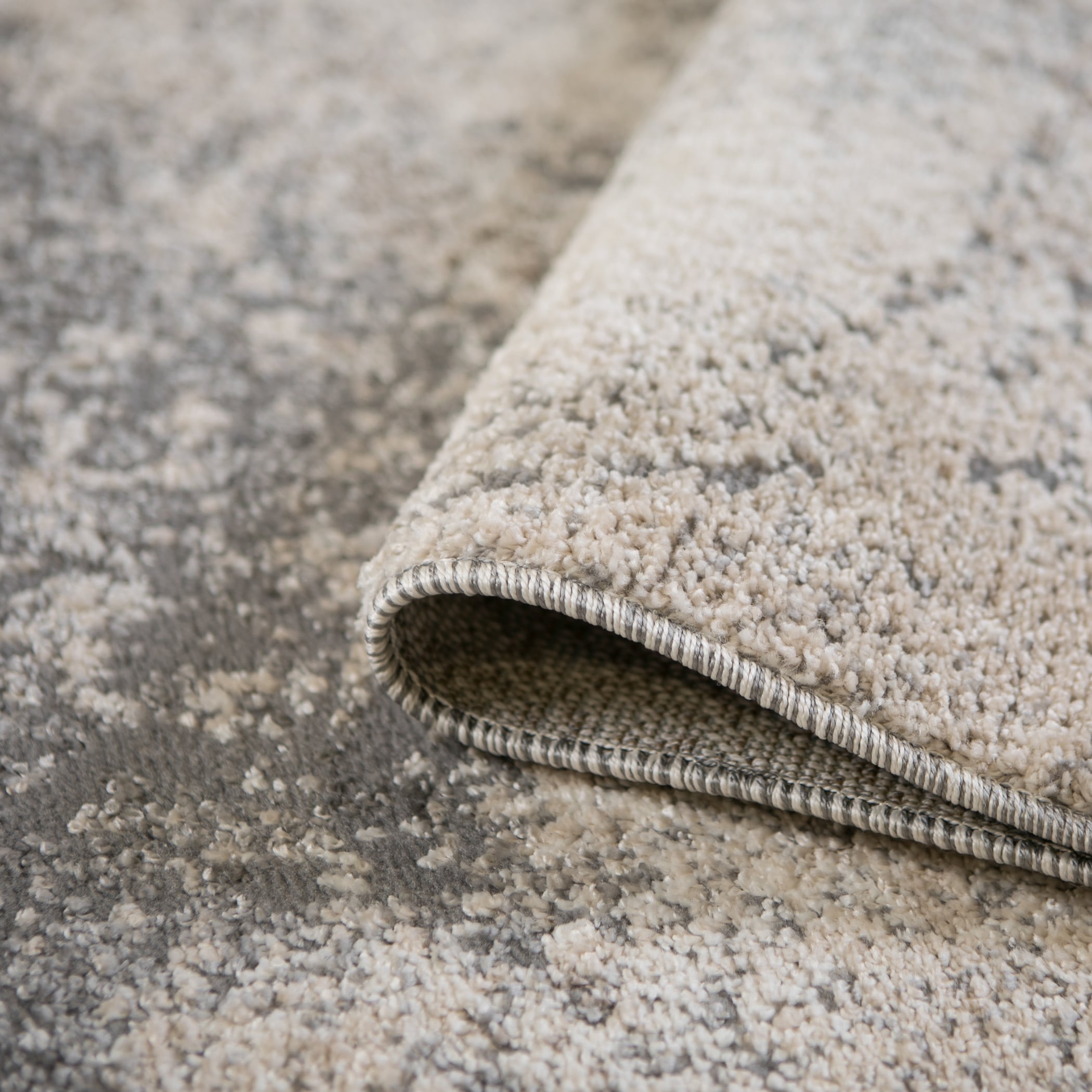 Elysian Cream Abstract Synthetic 8' x 10' Area Rug
