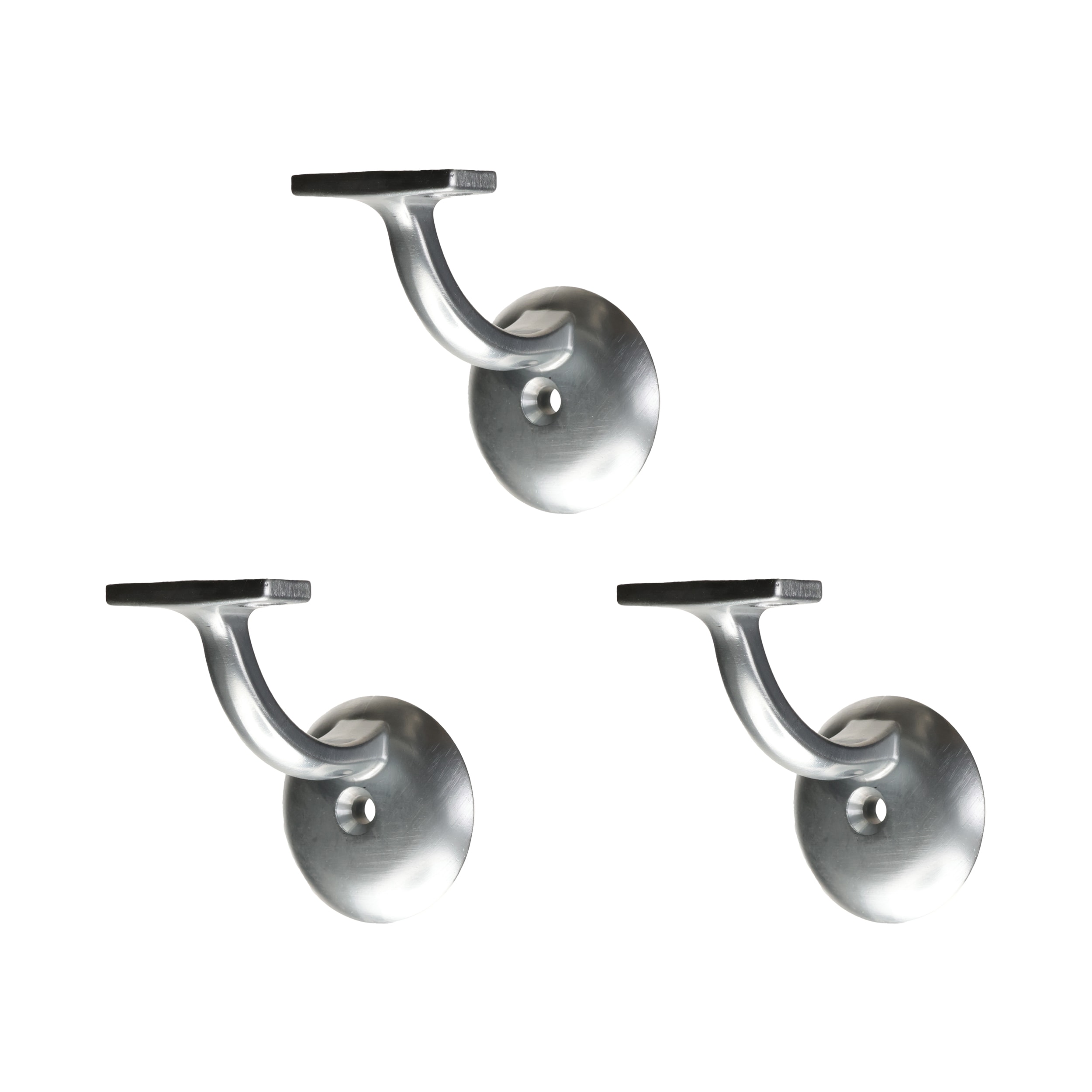 RELIABILT WG3003DC 2.75-Inches x 3-Inches Dull Chrome (3-Pack) Finished Zinc alloy Handrail bracket