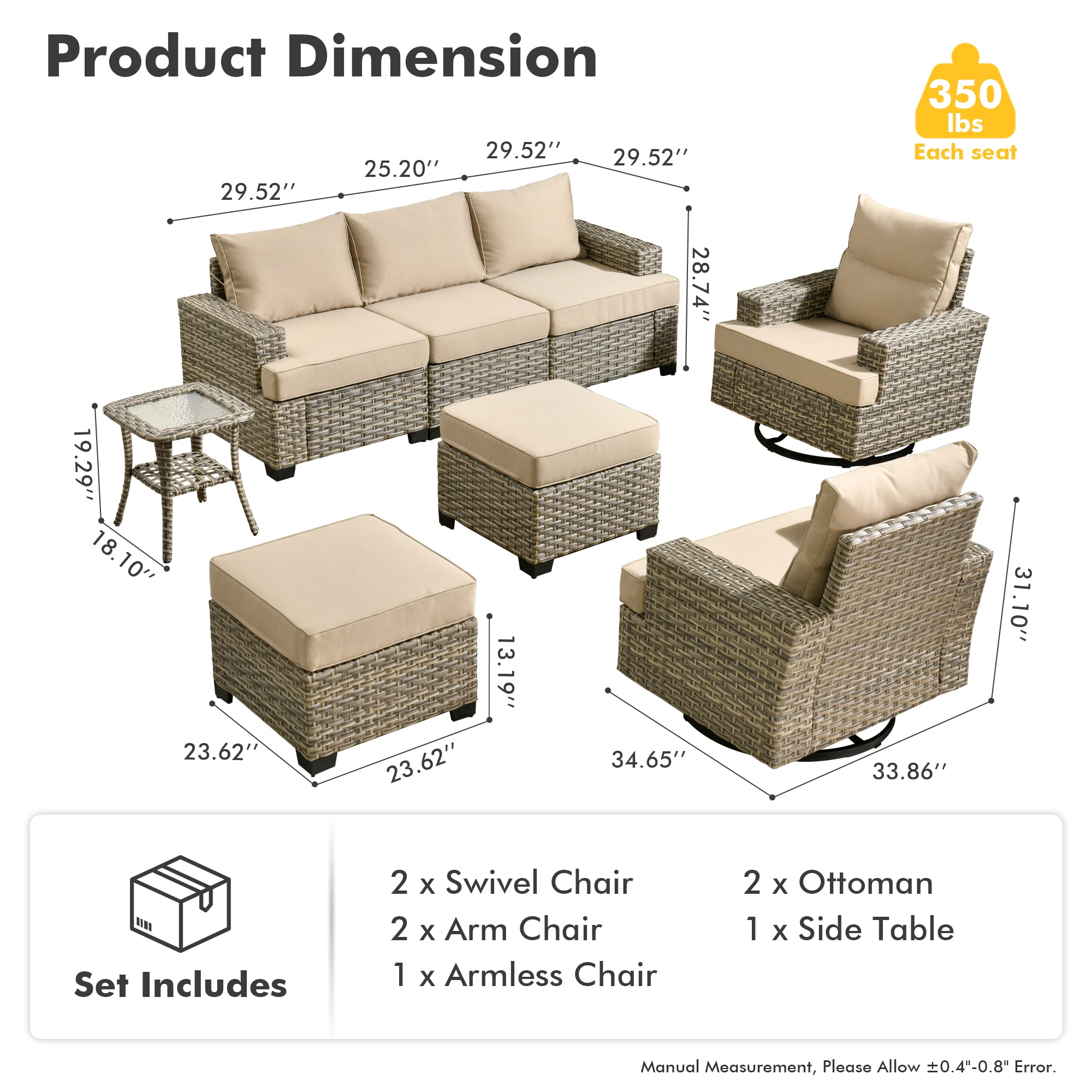 XIZZI XITBS6064-RC3 Patio-Conversation-Sets - View #8