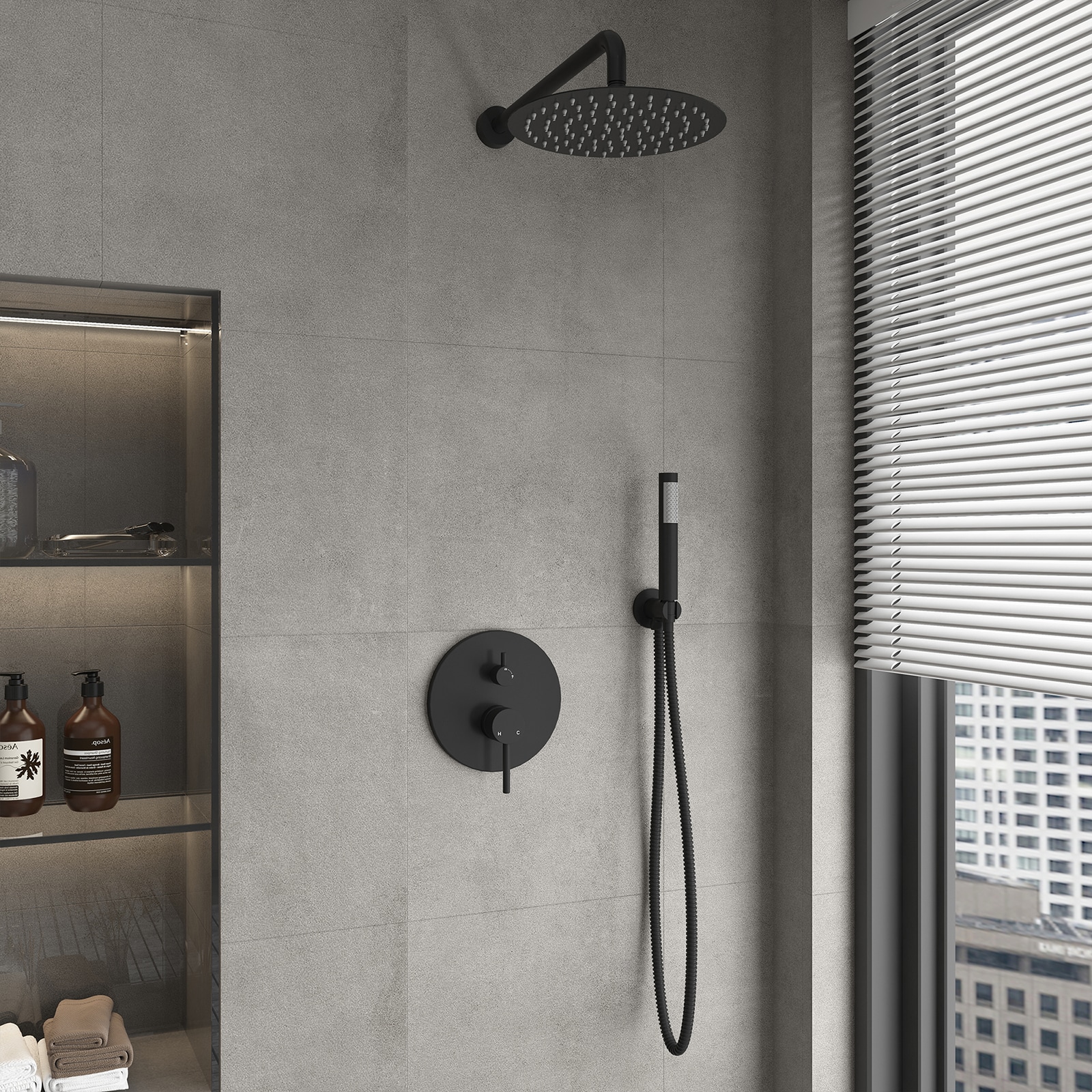 Mondawe MOSL060-6BN Showerhead-Bar-Panels - View #2