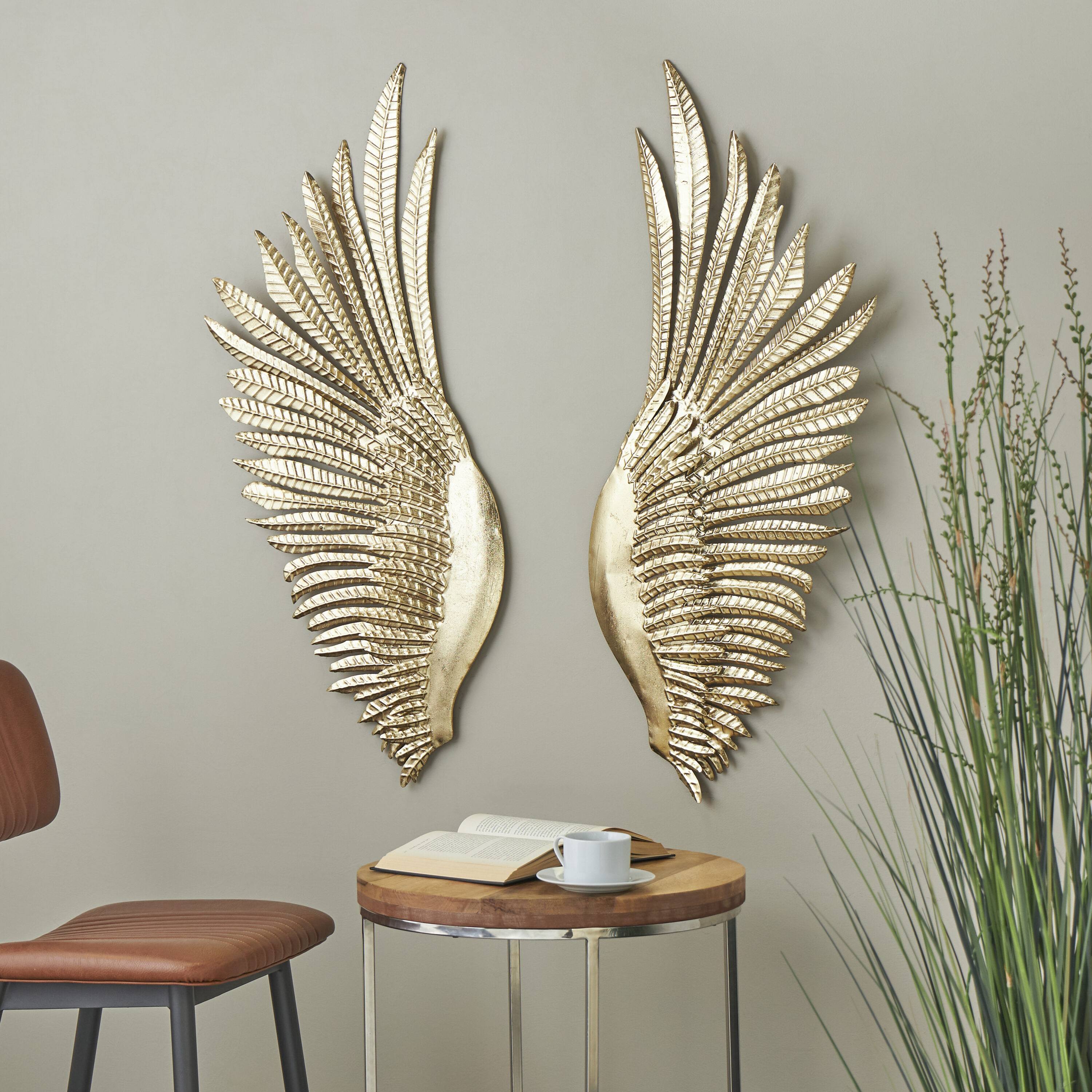 Grayson Lane 822257 16-in W x 41-in H Metal Bird Wings Animals Wall sculpture