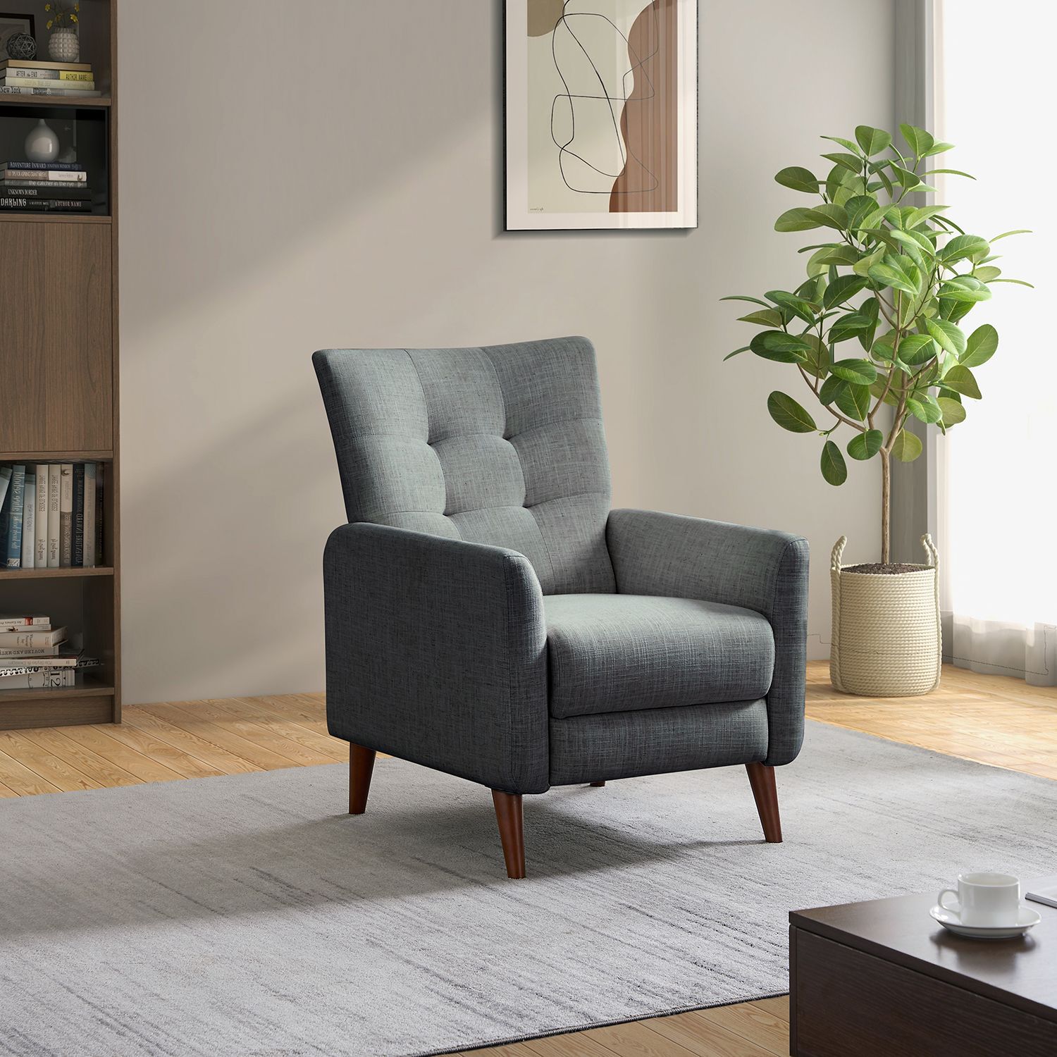 JASMODER W113766829 28.5-in Modern Grey Polyester/Blend Sofa