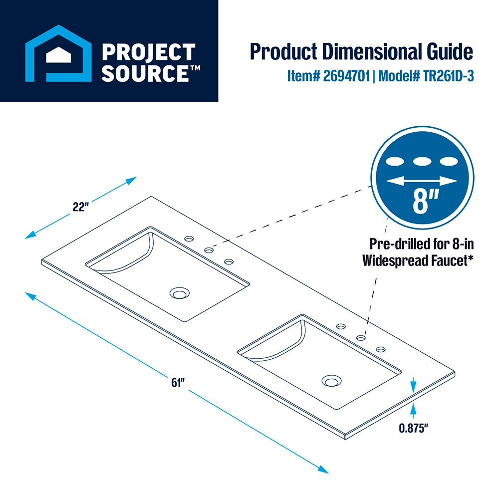 Project Source TR261D-3 Vanity-Tops - View #4