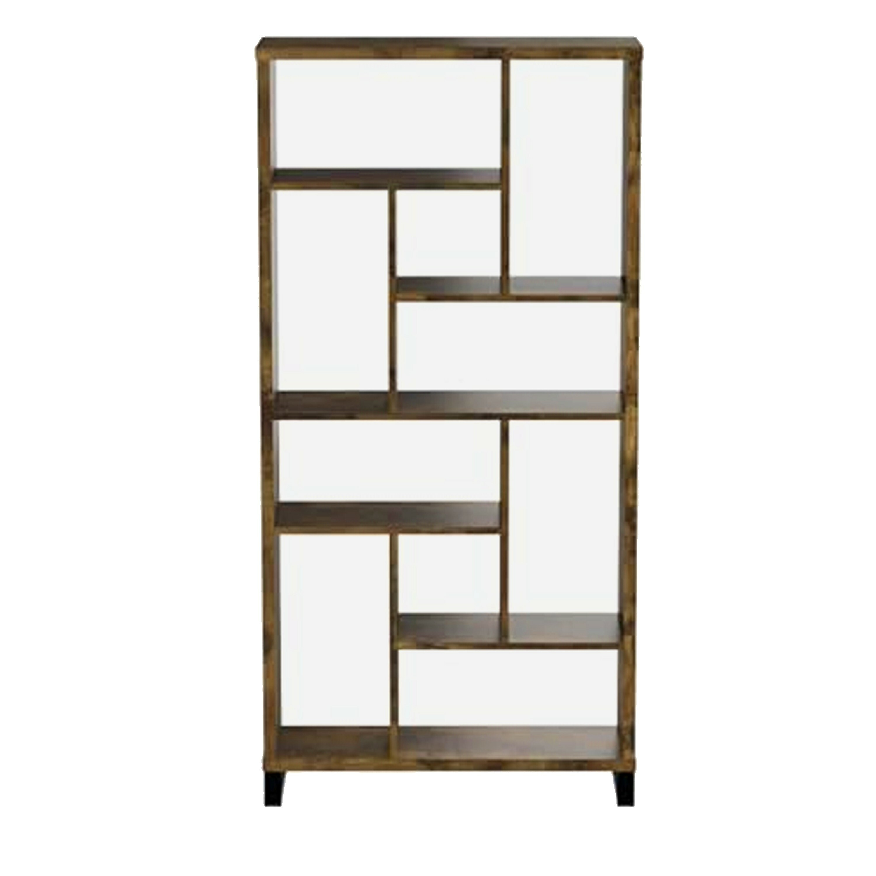 Benzara Brown Wood 5 Shelf Bookcase 11.5 in W x 70.75 in H x