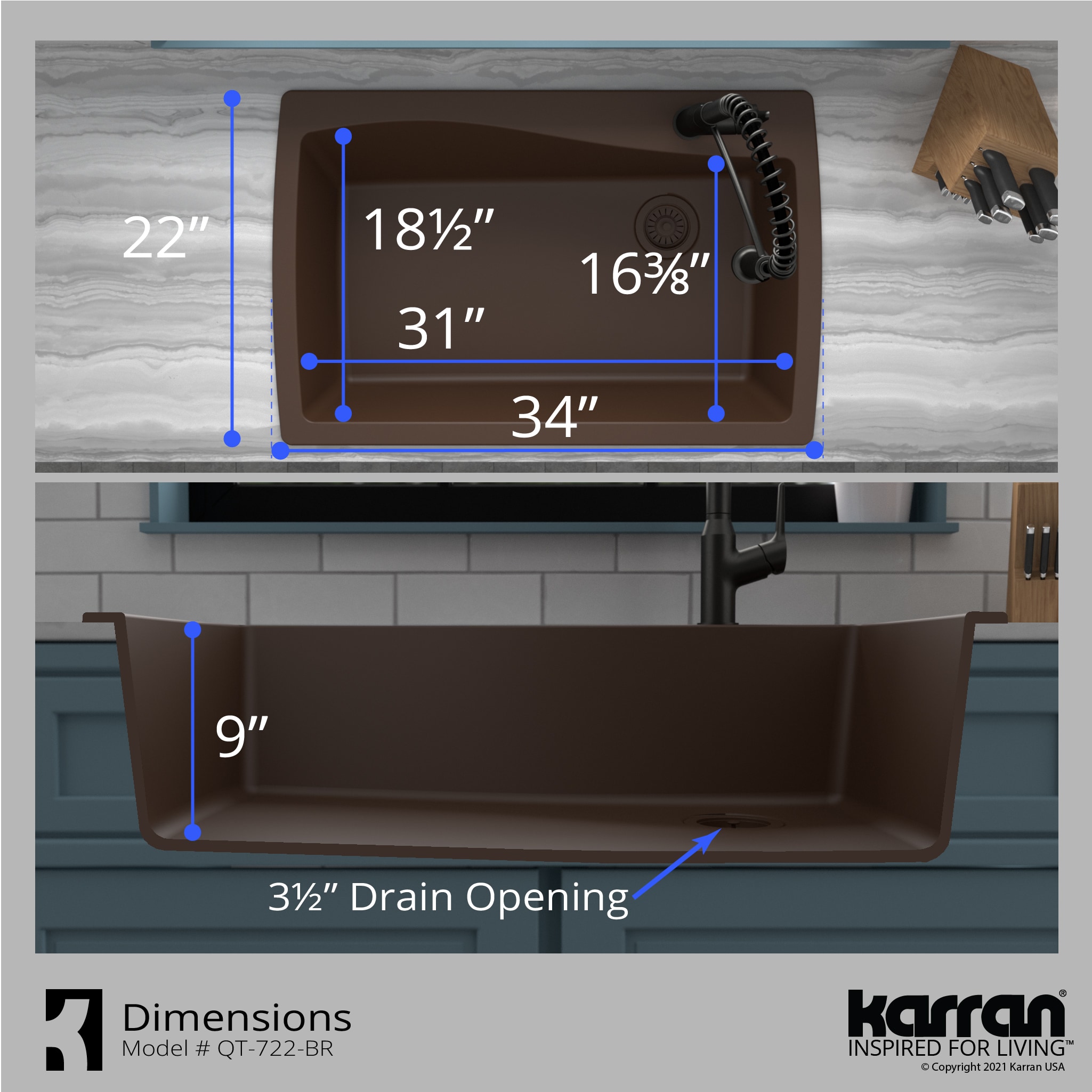 Karran QT-722-BR Kitchen-Sinks - View #8