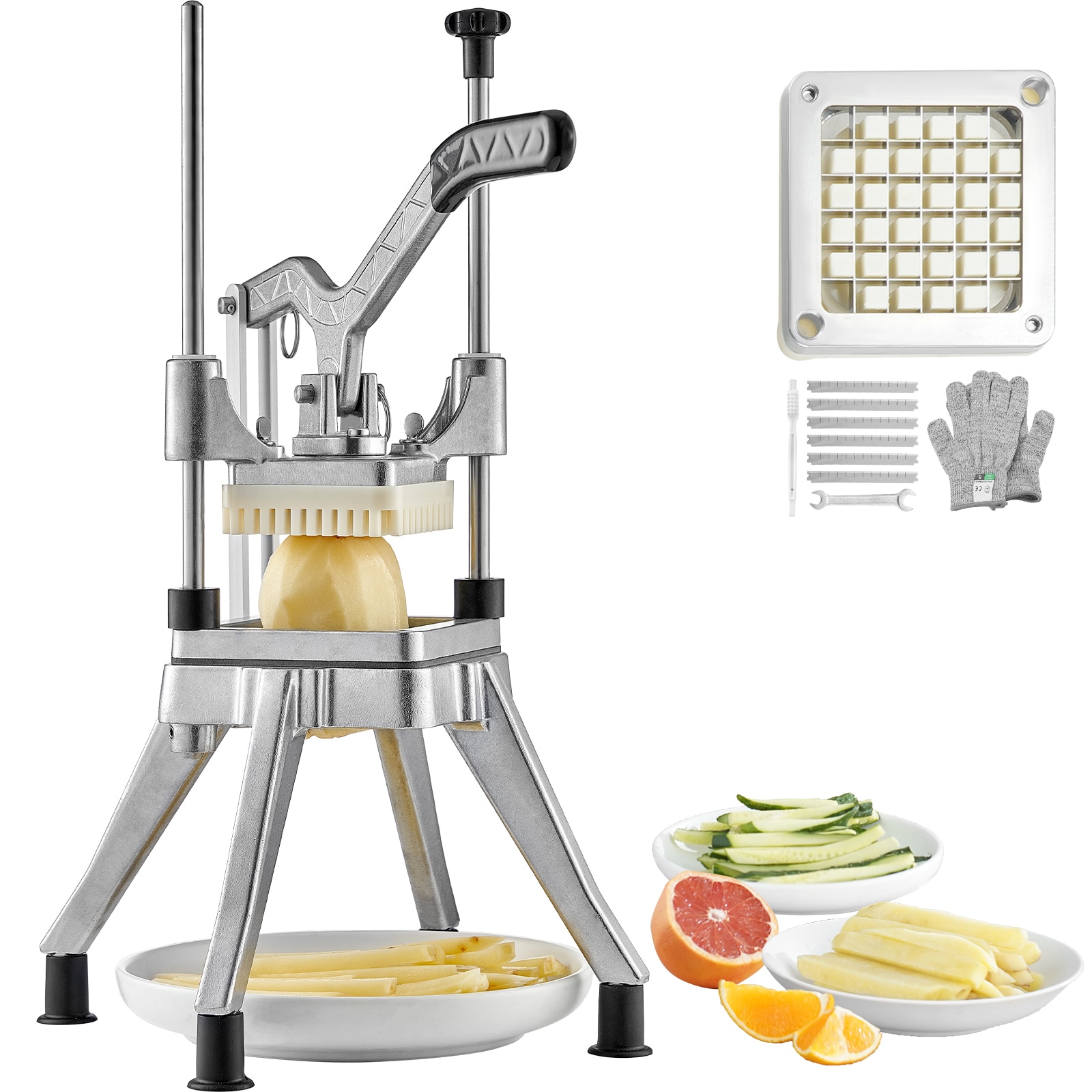 VEVOR SCG212INCH4201023V0 1/2-IN Vegetable Cutter Commercial/Residential Food slicer with Thickness Control ( Silver )