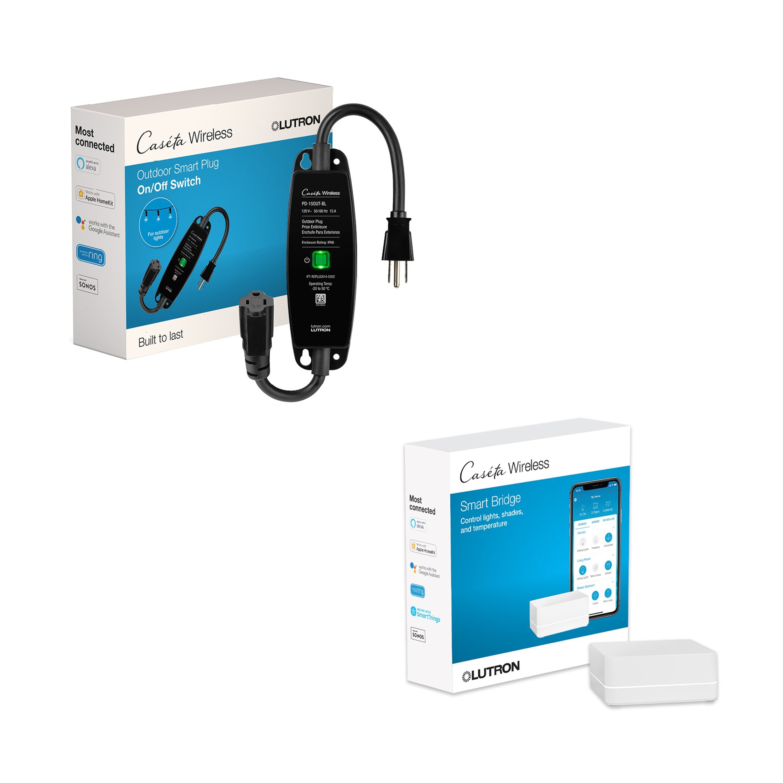 Lutron Caseta Weatherproof+ Outdoor Smart Plug with Pico Remote for  Landscape/String Lights, 15A On/Off, Black (P-PKG1OUT-BL) P-PKG1OUT-BL -  The Home Depot