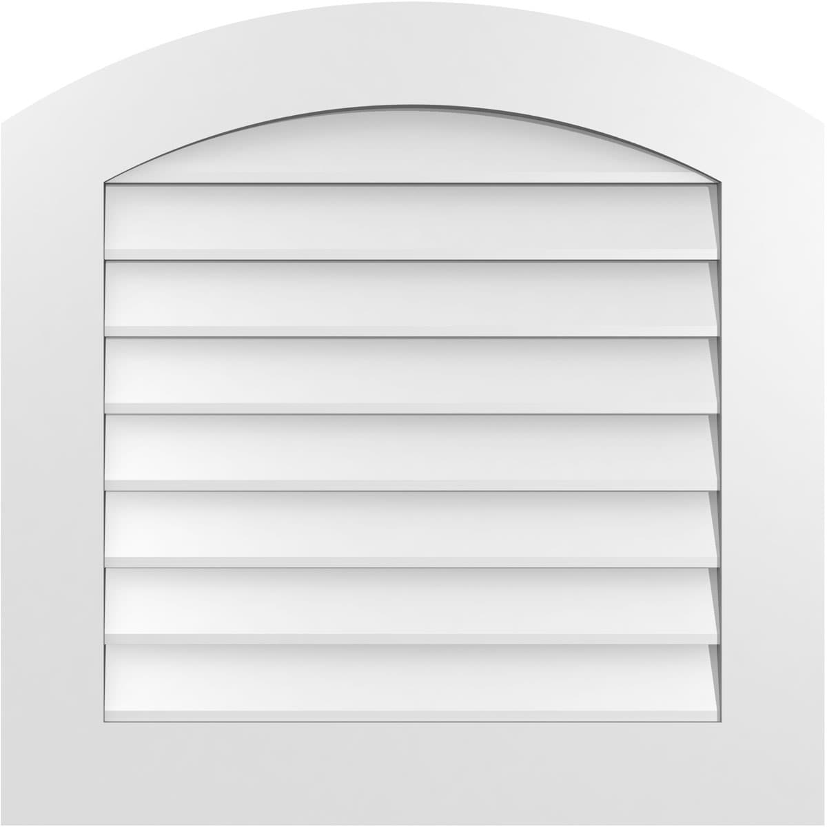Ekena Millwork GVPAR28X2801SN 28-Inches x 28-Inches Off-white Round top PVC Gable Louver Vent