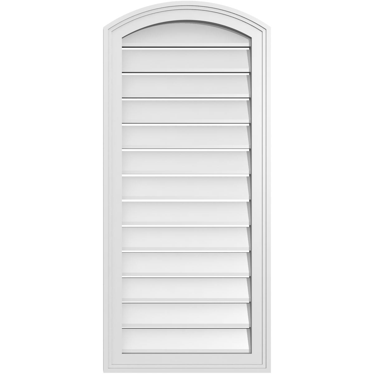 Ekena Millwork GVPAR18X4002SF 18-Inches x 40-Inches Off-white Round top PVC Gable Louver Vent