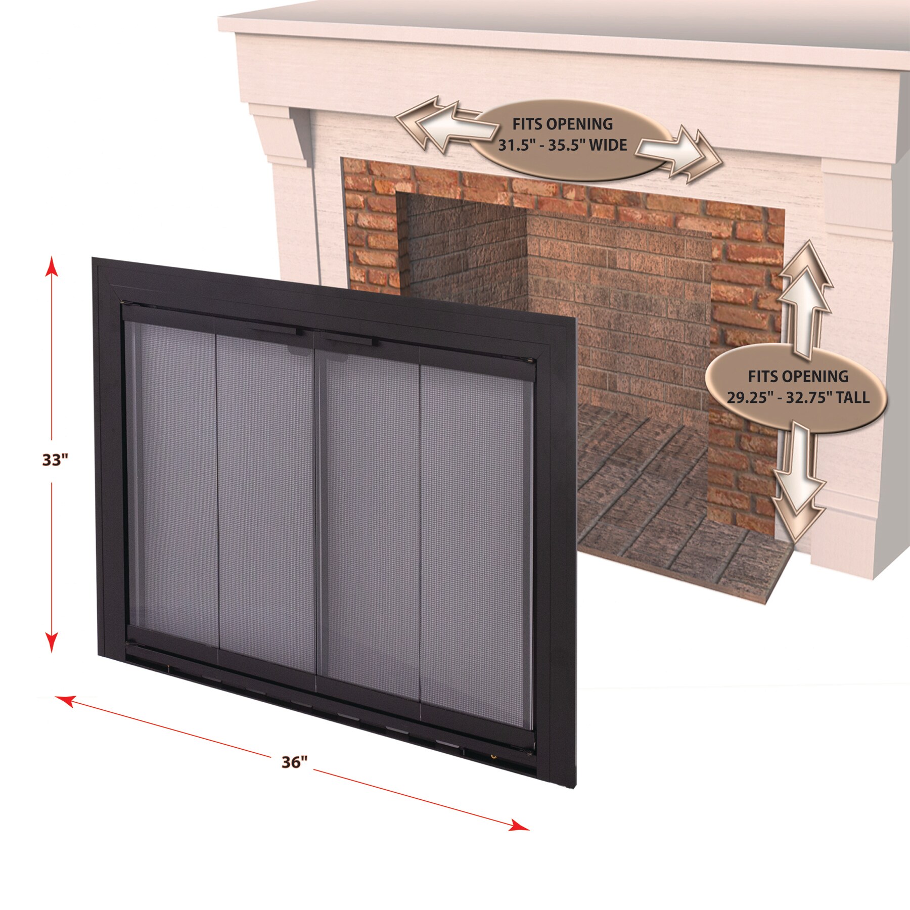 Pleasant Hearth SL-4013BL Glass-Fireplace-Doors - View #4