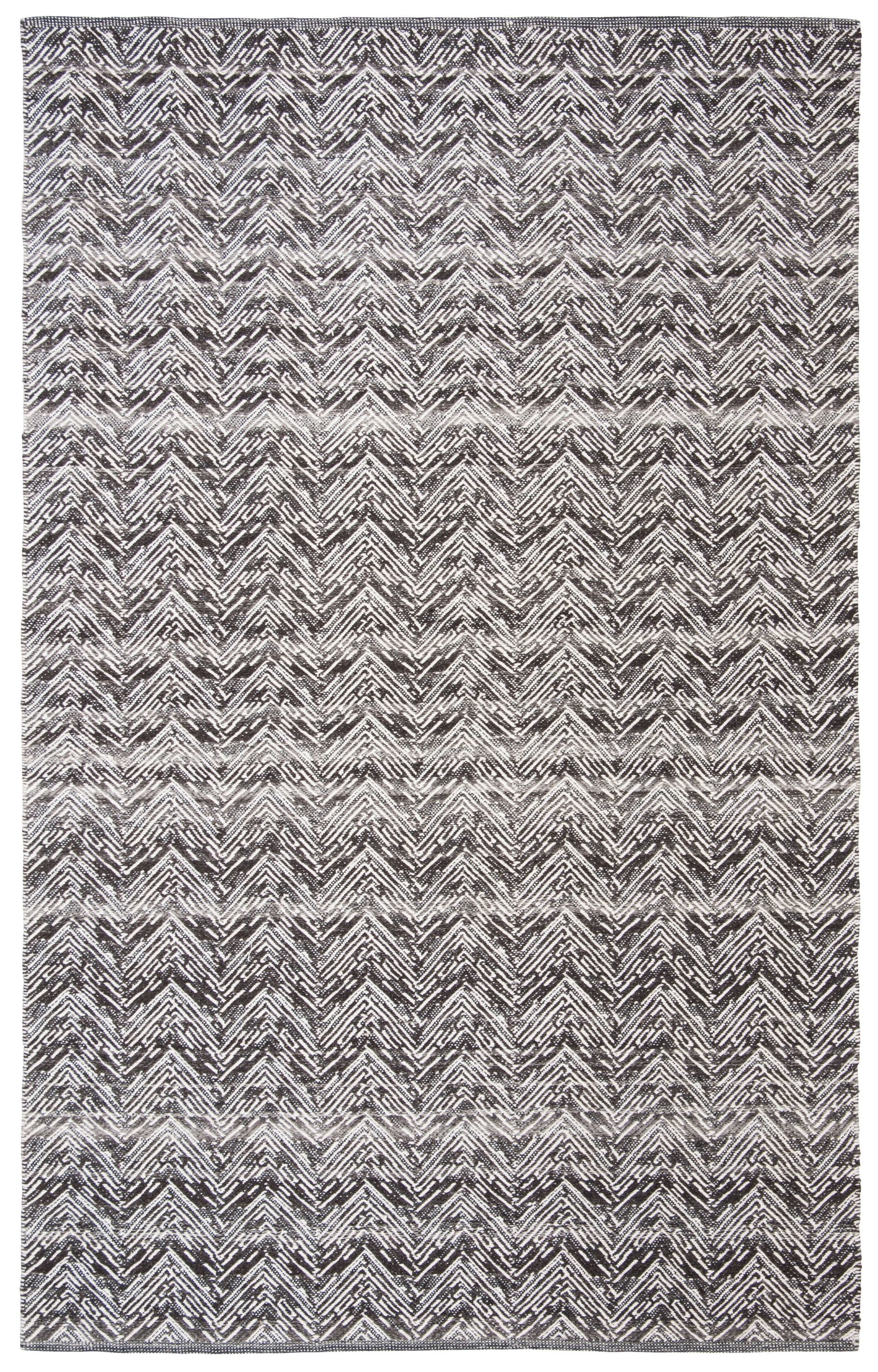 Safavieh KLM401T-5 Kilim Hana 5 x 8 (ft) Wool Brown/Charcoal Rectangular Indoor Chevron Oriental Area rug