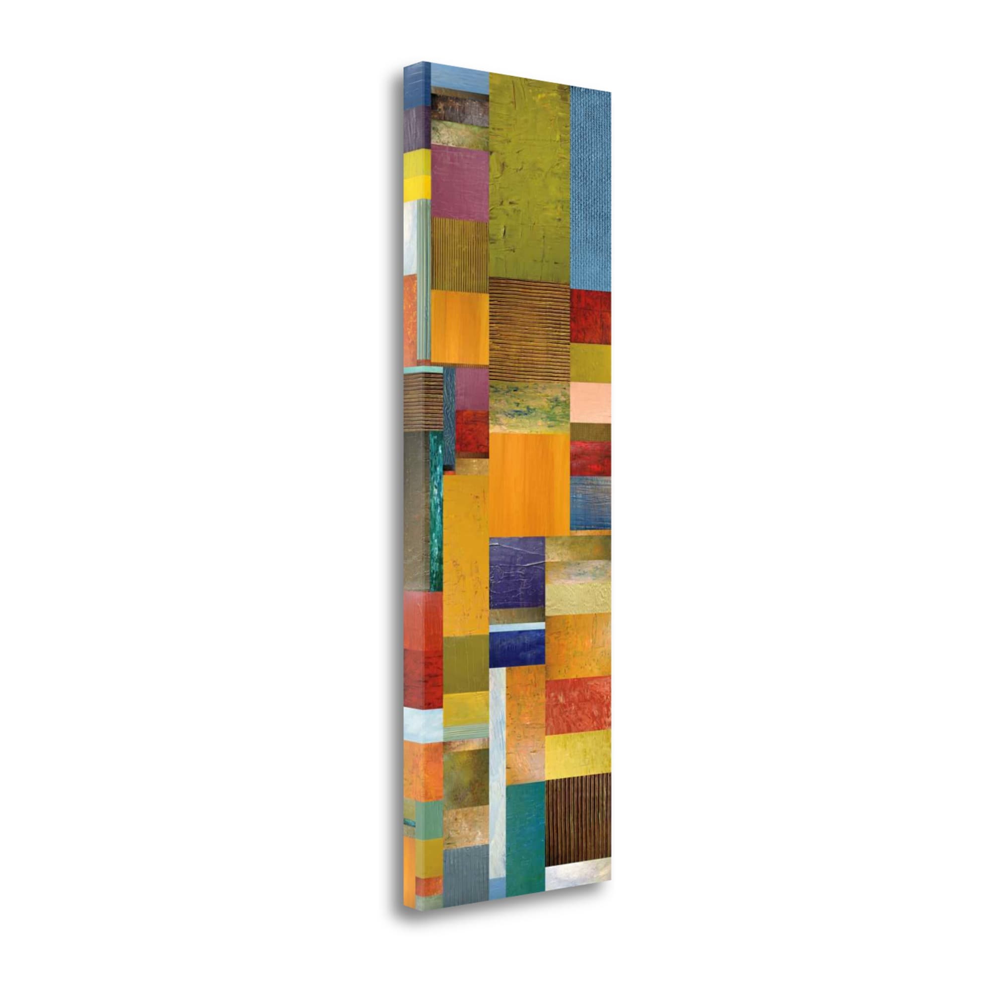 Tangletown Fine Art ICC799D-1339C Color Panels with Olives Stripes Michelle Calkins 39-in H x 13-in W Abstract Print on Canvas