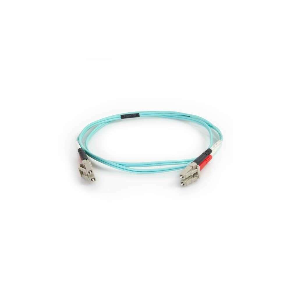 FastTrack ZX9CTG88406 8 m LC-LC 50-125 OM4 Duplex Multimode PVC Fiber Optic Cable- Aqua