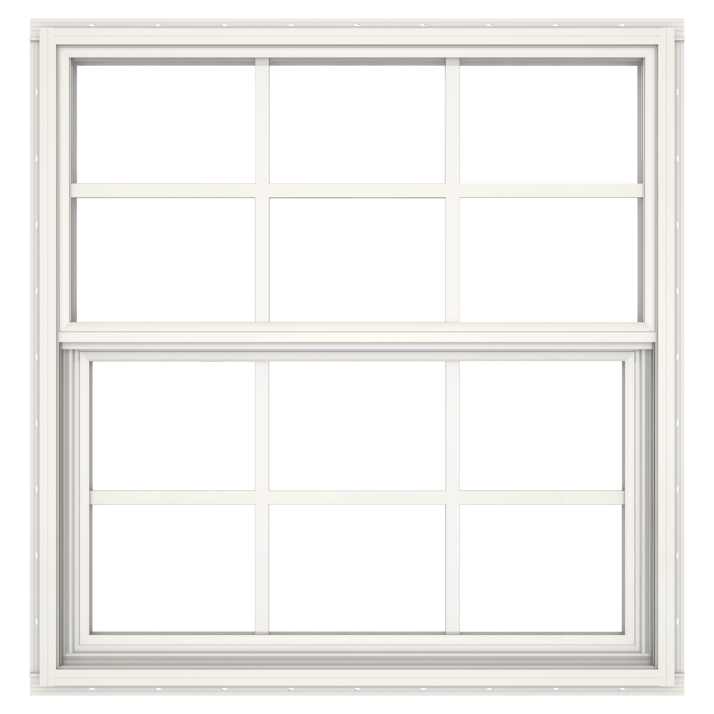 JELD-WEN V-2500 New Construction White Vinyl Double-strength Single ...