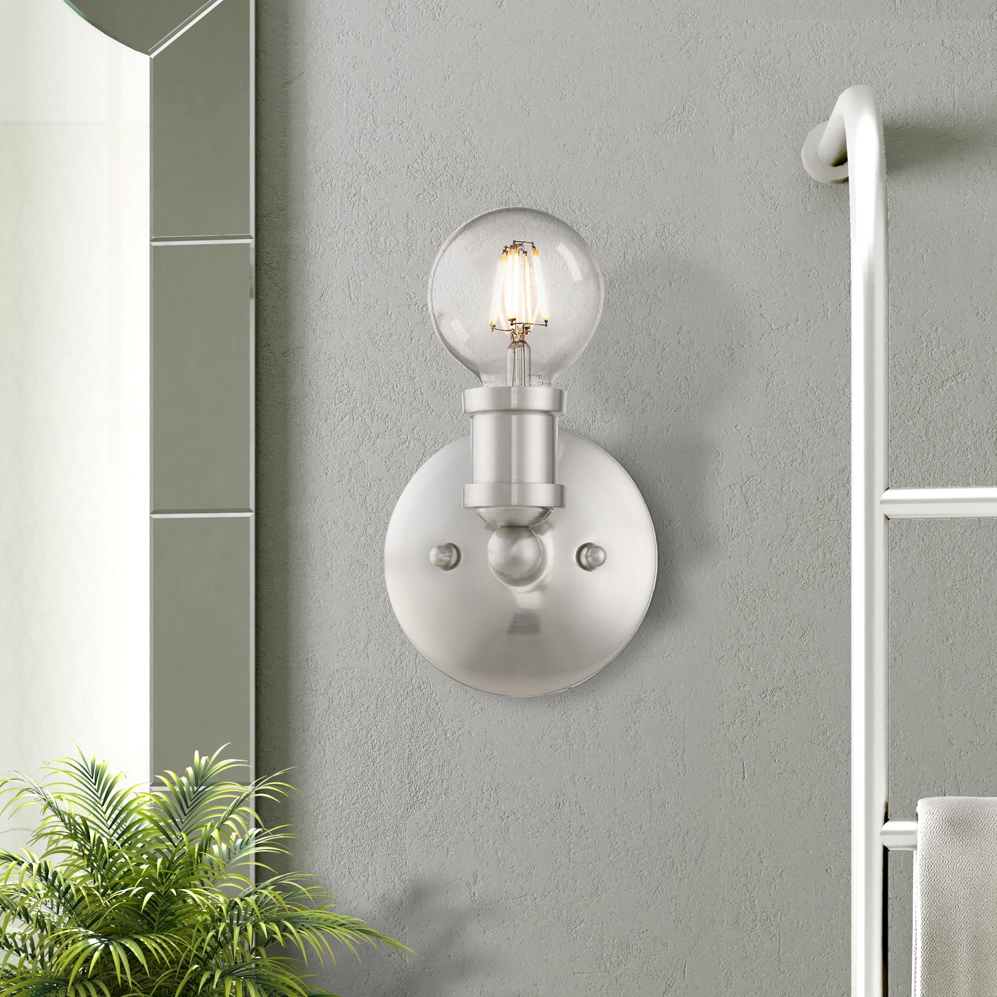 Lansdale Brushed Nickel 5'' Contemporary Single-Light Vanity Sconce
