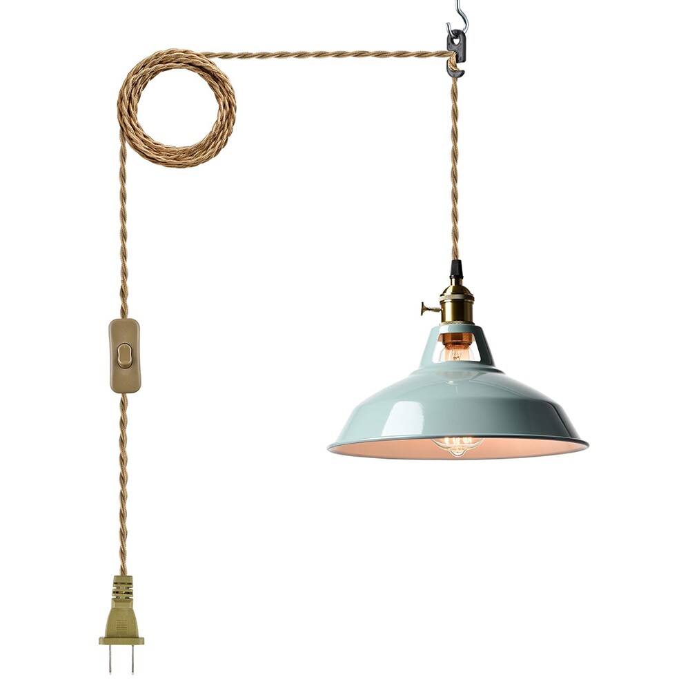 Claxy YO-T5356DU-BG-C Industrial 1 -Light Sea Green Industrial Dome Medium Plug-in Hanging Pendant light