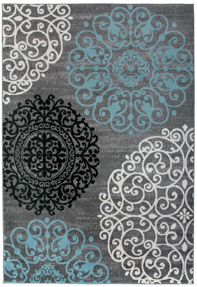 World Rug Gallery 303GRY9X12 Princeton 9 X 12 (ft) Gray Indoor Floral/Botanical Mid-century Modern Area Rug