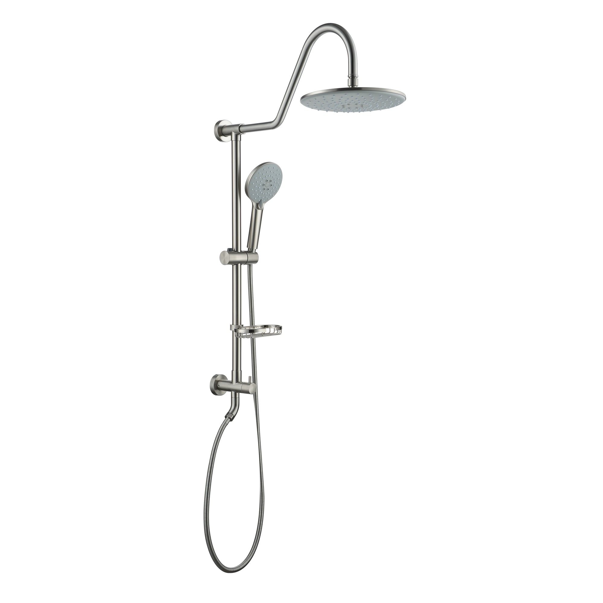 CASAINC CS1914-BN Brushed Nickel 10-in Shower Faucet Bar System with 2-way Diverter