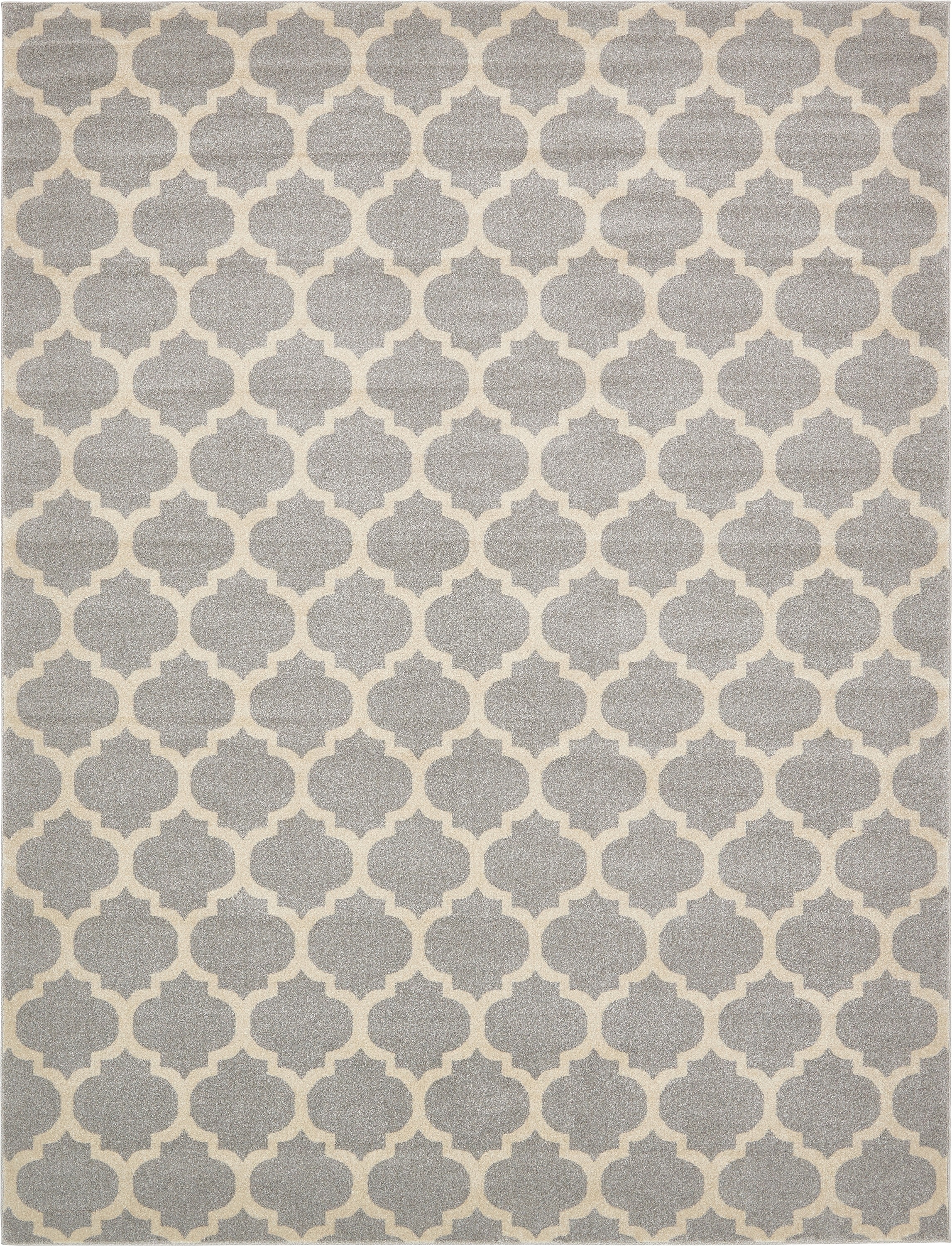 Unique Loom 3120660 Philadelphia Trellis 10 x 13 (ft) Loomed Polypropylene Light Gray/Beige Rectangular Indoor Geometric Industrial Area rug