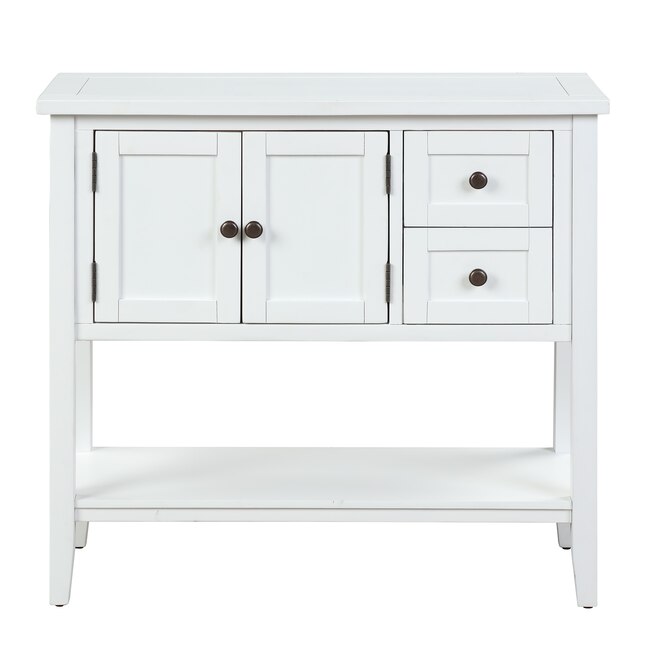 Mondawe Modern White Sofa Table In The, 36 Wide Console Table With Drawers