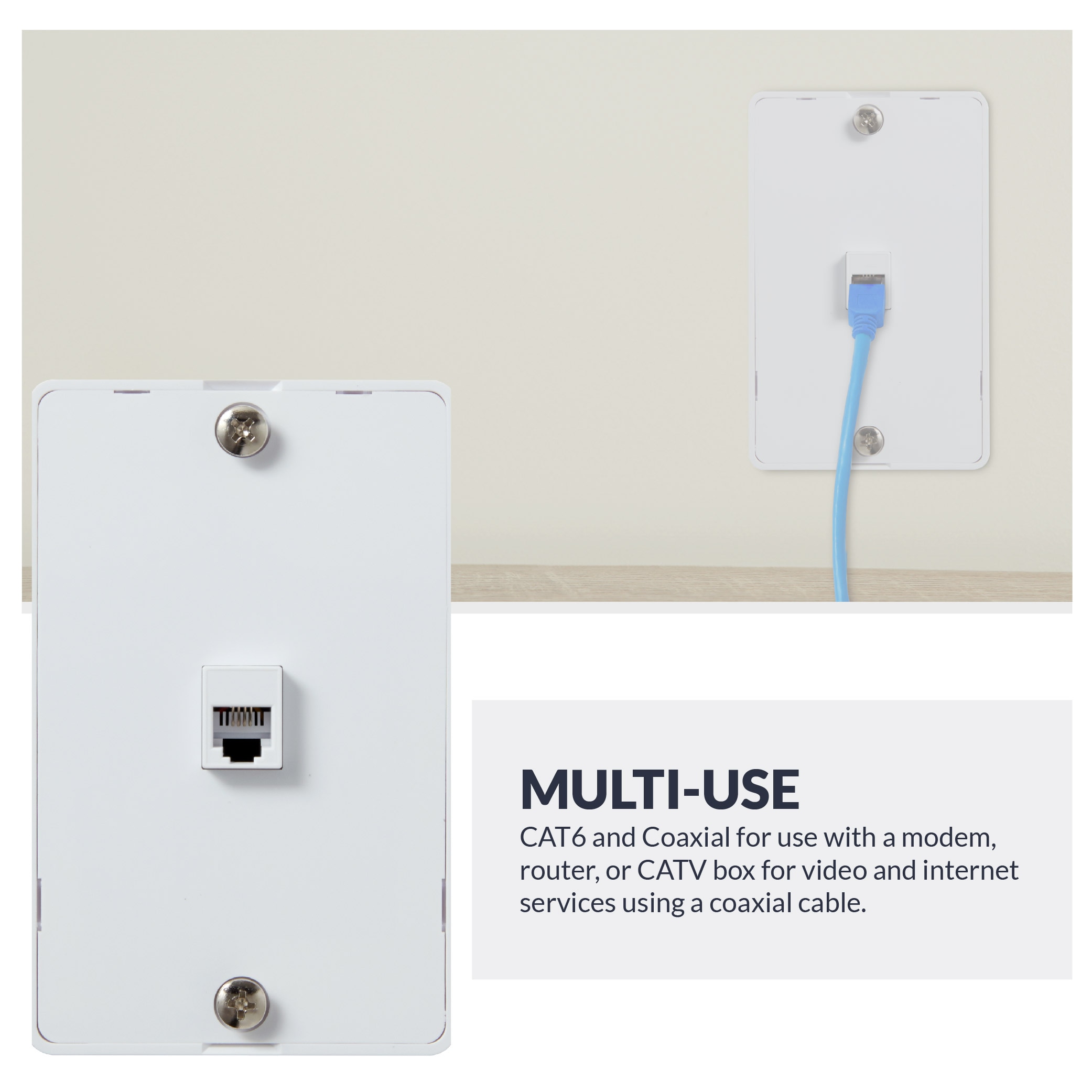 Newhouse Hardware OLPHP-WH-05 Audio-Video-Wall-Jacks - View #4