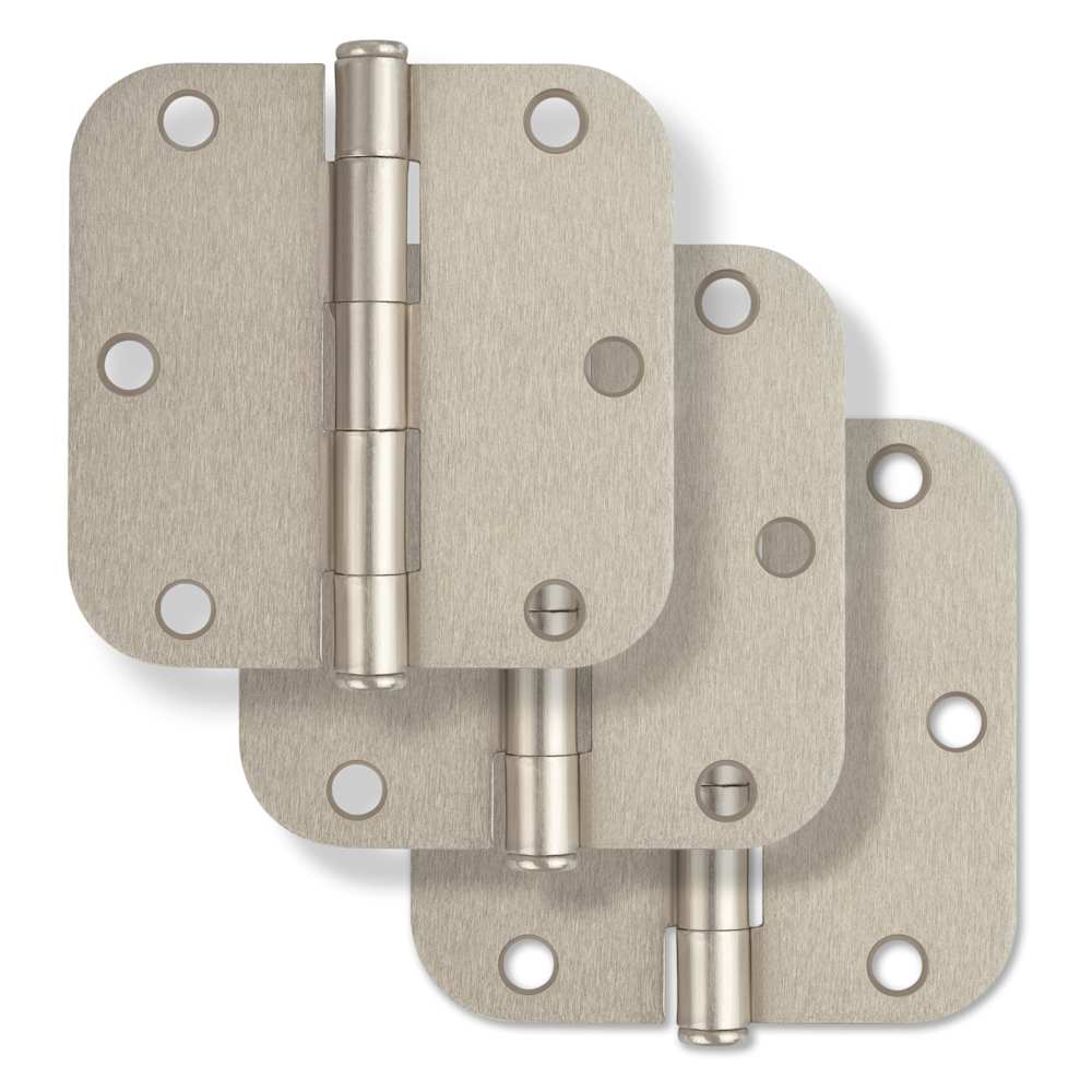 Miseno MDH3503 31/2 x 31/2 Plain Bearing 5/8 Inch Radius Corner Door Hinge Pack of 3 #MDH3503SN