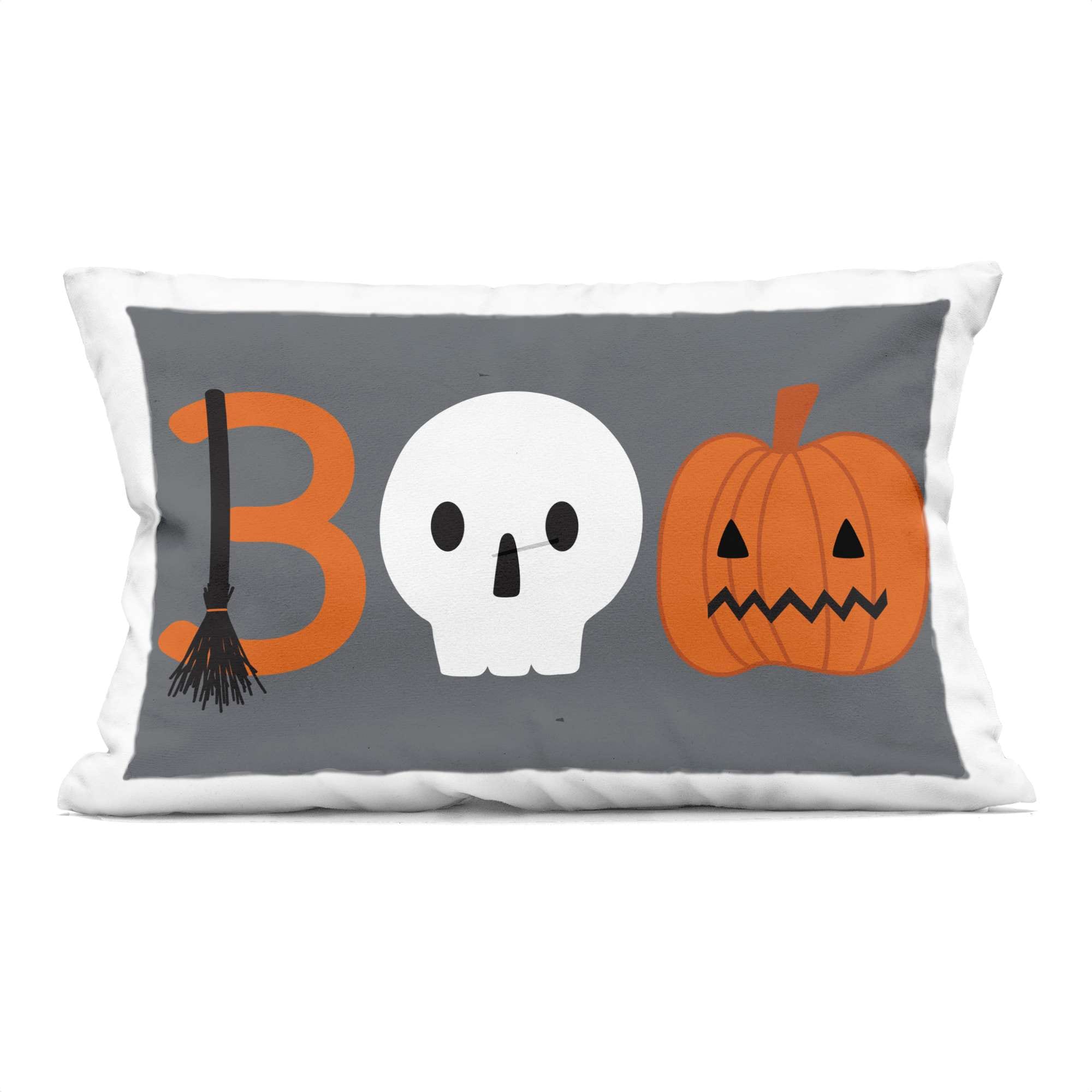 Stupell Industries PLP-114-RCW-14X20 Boo Halloween Fun Typography Decorative Printed Pillow Design by Sazerelli Designs