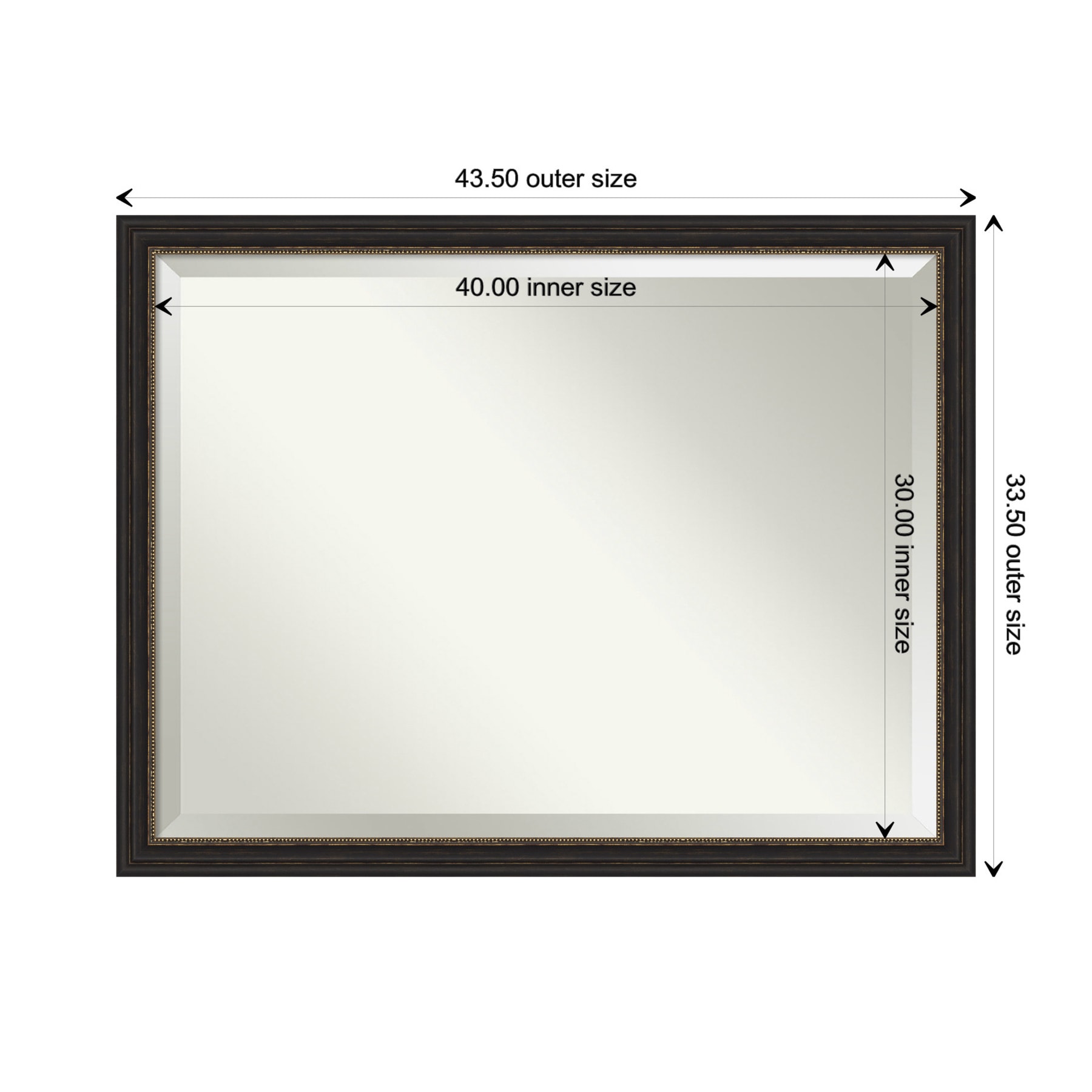 Accent Bronze 43.5" x 33.5" Rectangular Wall Mirror