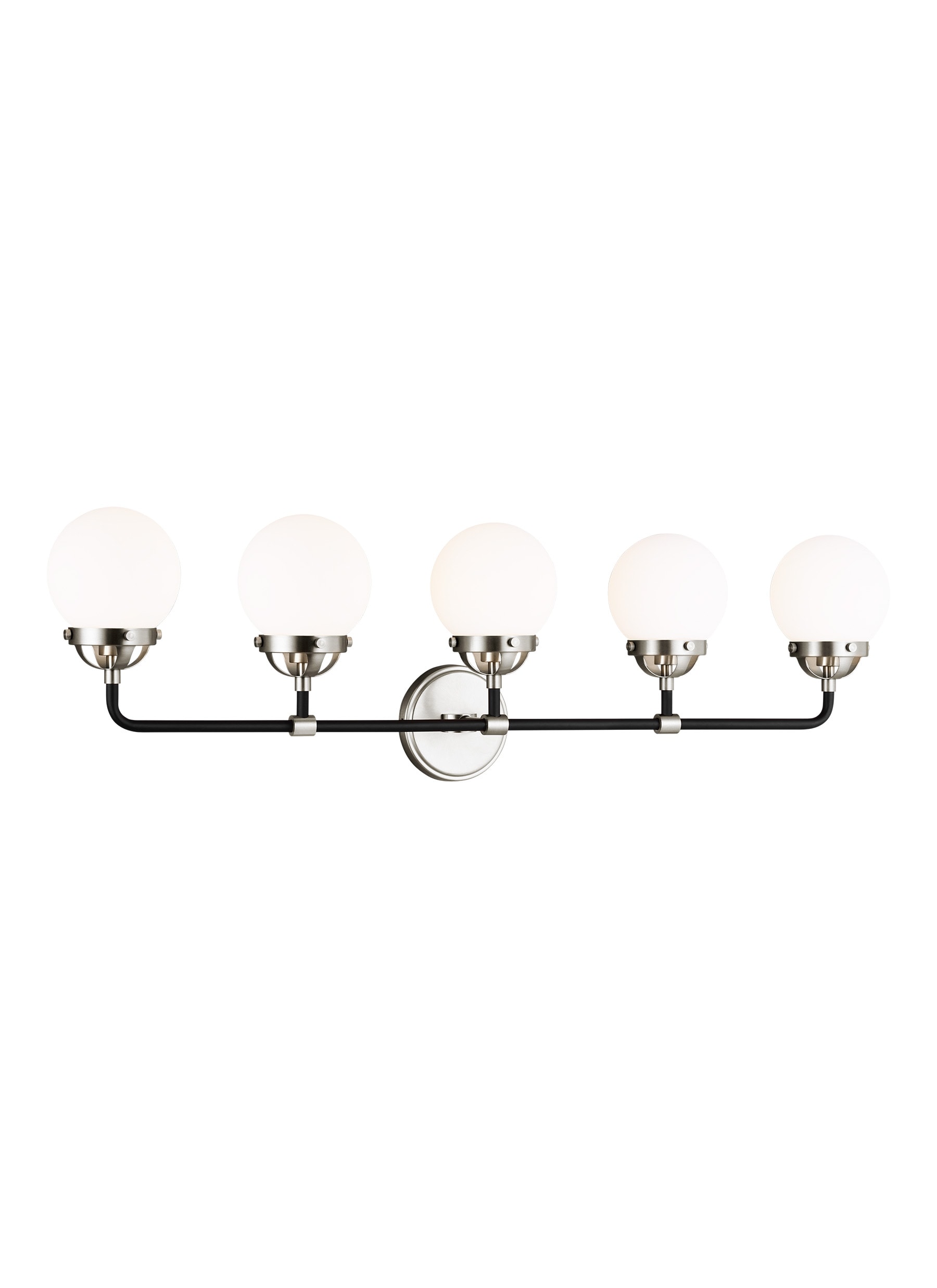 Generation Lighting 4487905-962 Cafe 38.25-in 5 -Light Brushed Nickel Modern/contemporary Vanity light
