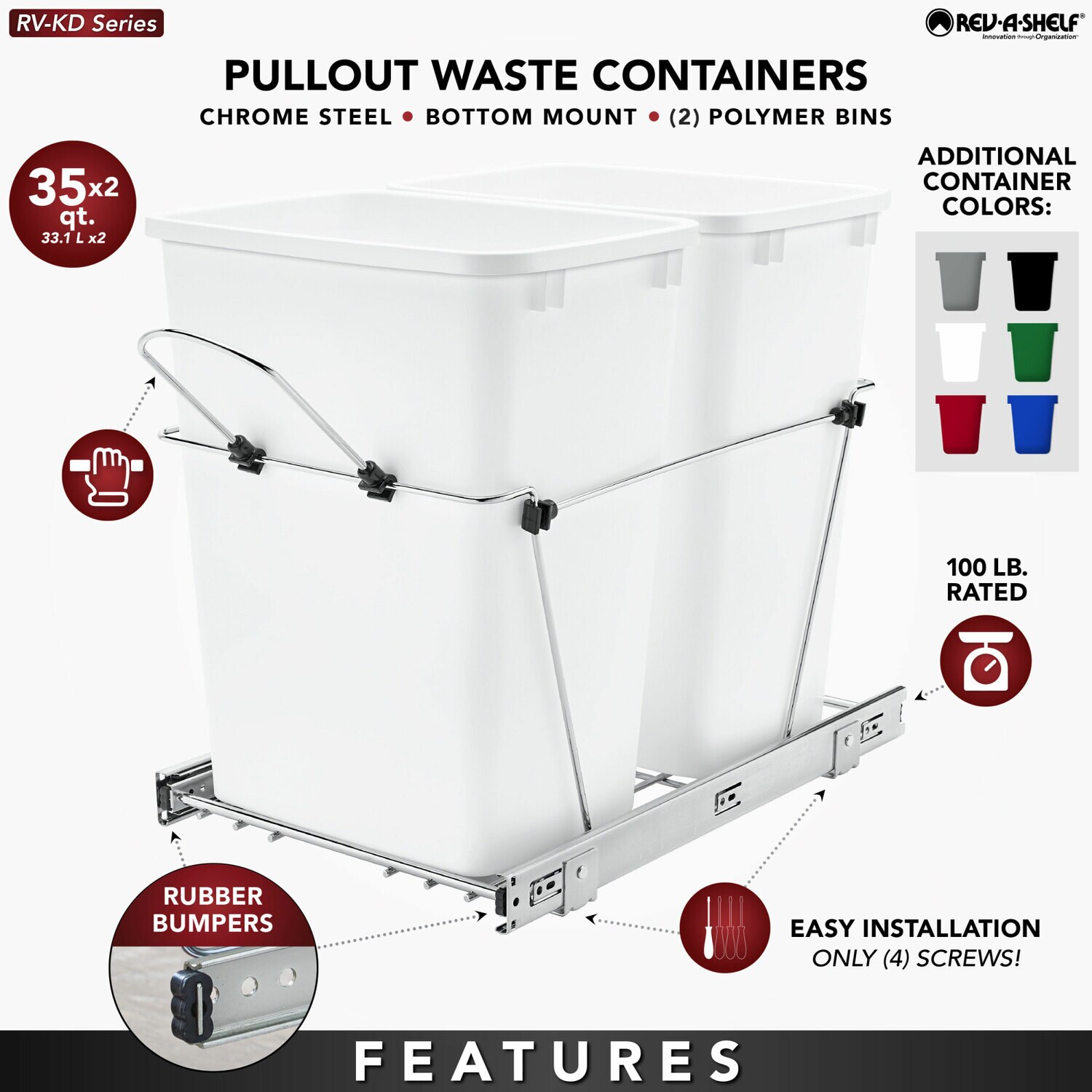 Rev-A-Shelf 252039 Pullout-Trash-Cans - View #3