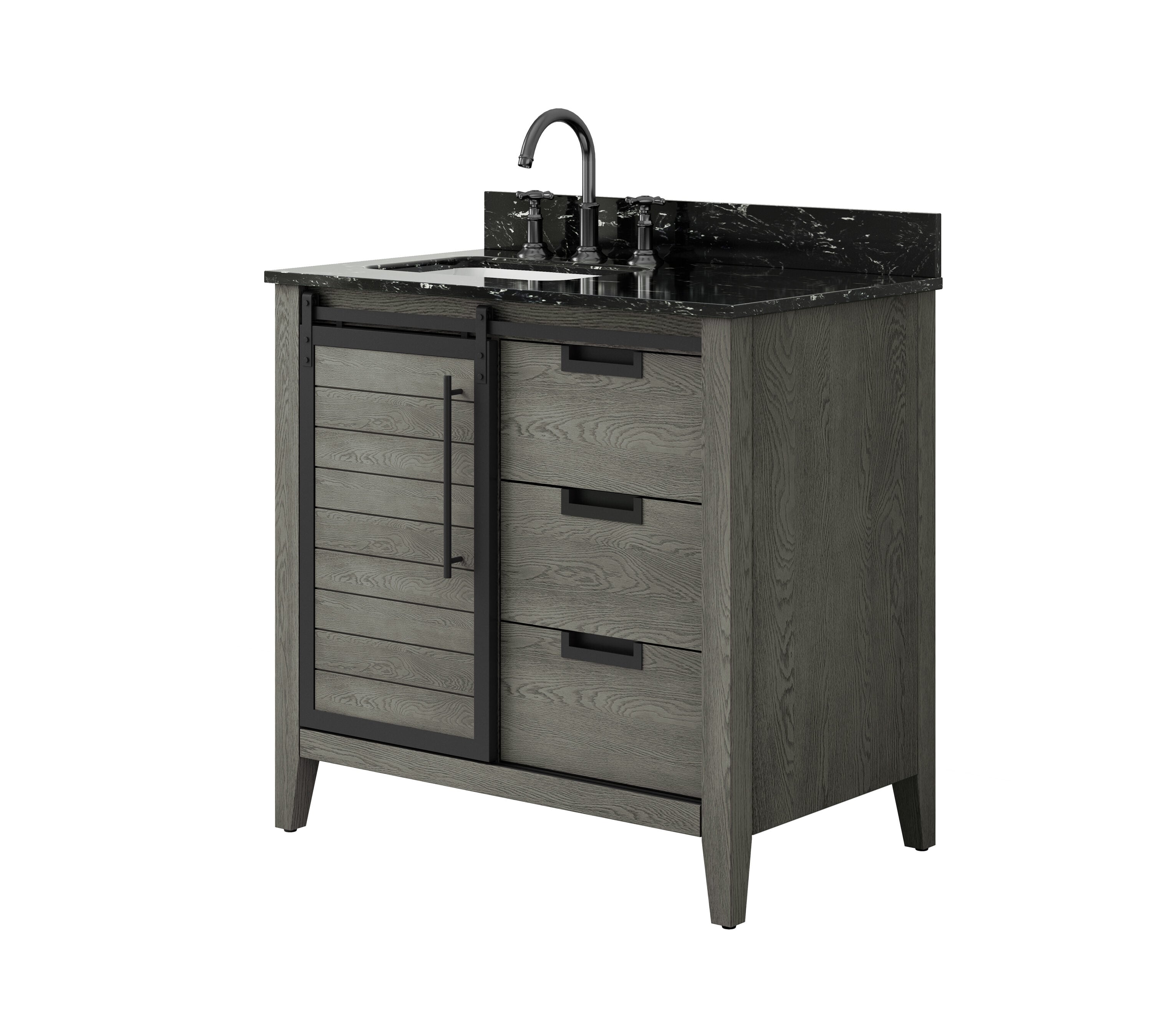 allen + roth TJ-0113V3622GR Bath-Vanity-Combo - View #3