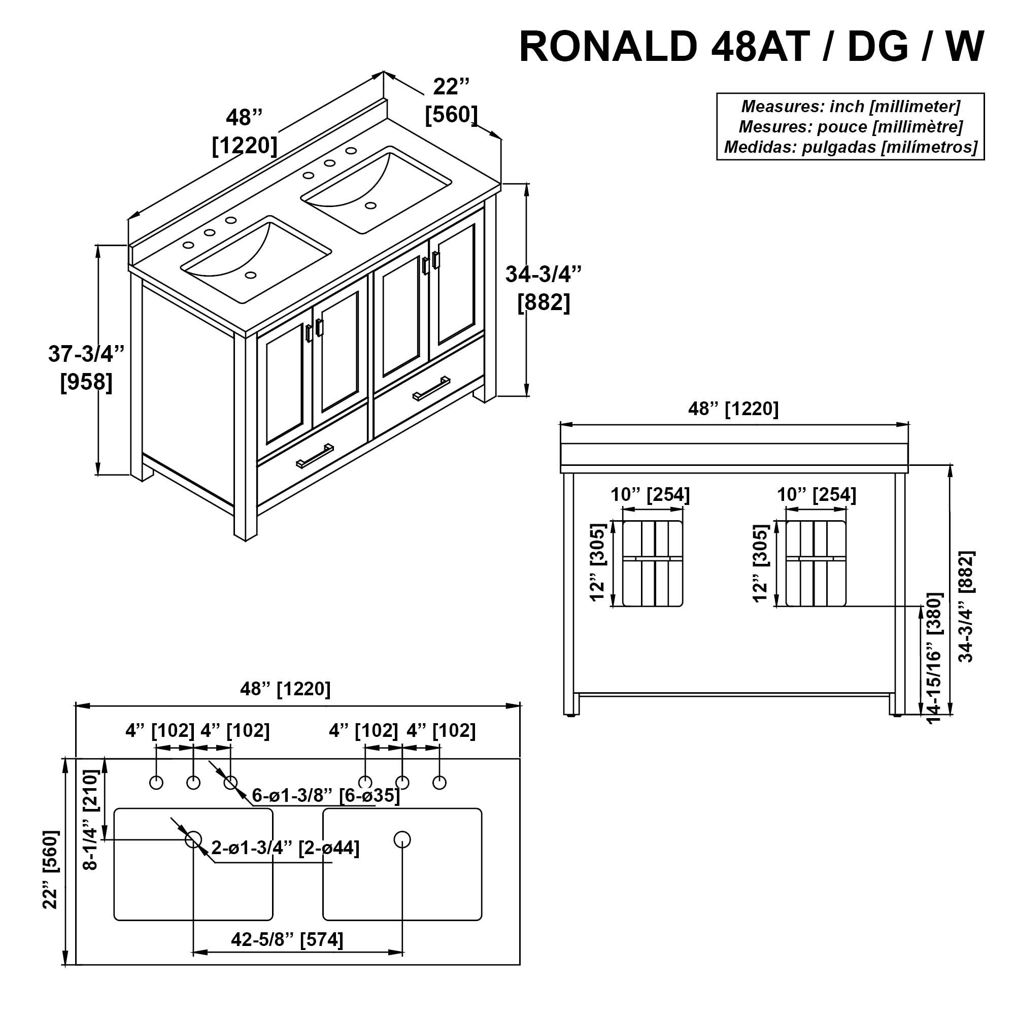 allen + roth RONALD-48W Bath-Vanity-Combo - View #16