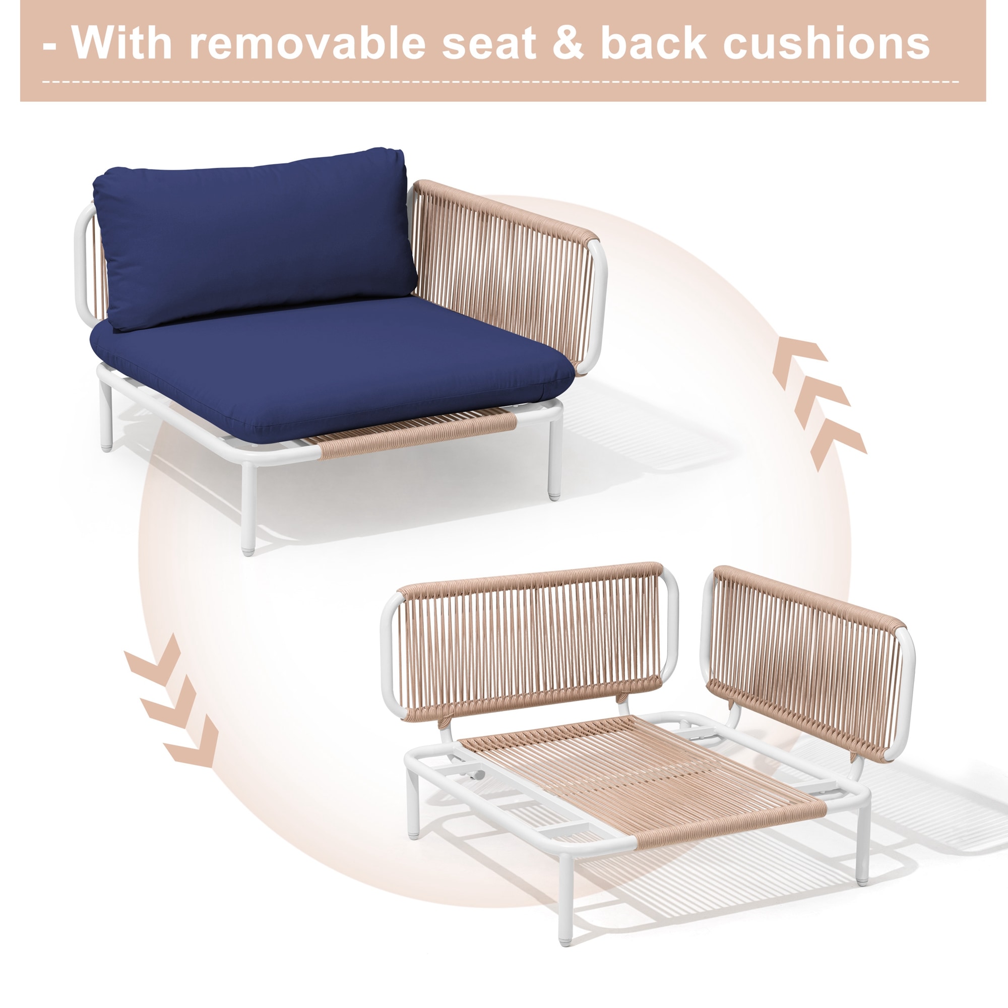 Crestlive Products CL-SF005NAV-3 Patio-Sofas-Daybeds - View #7