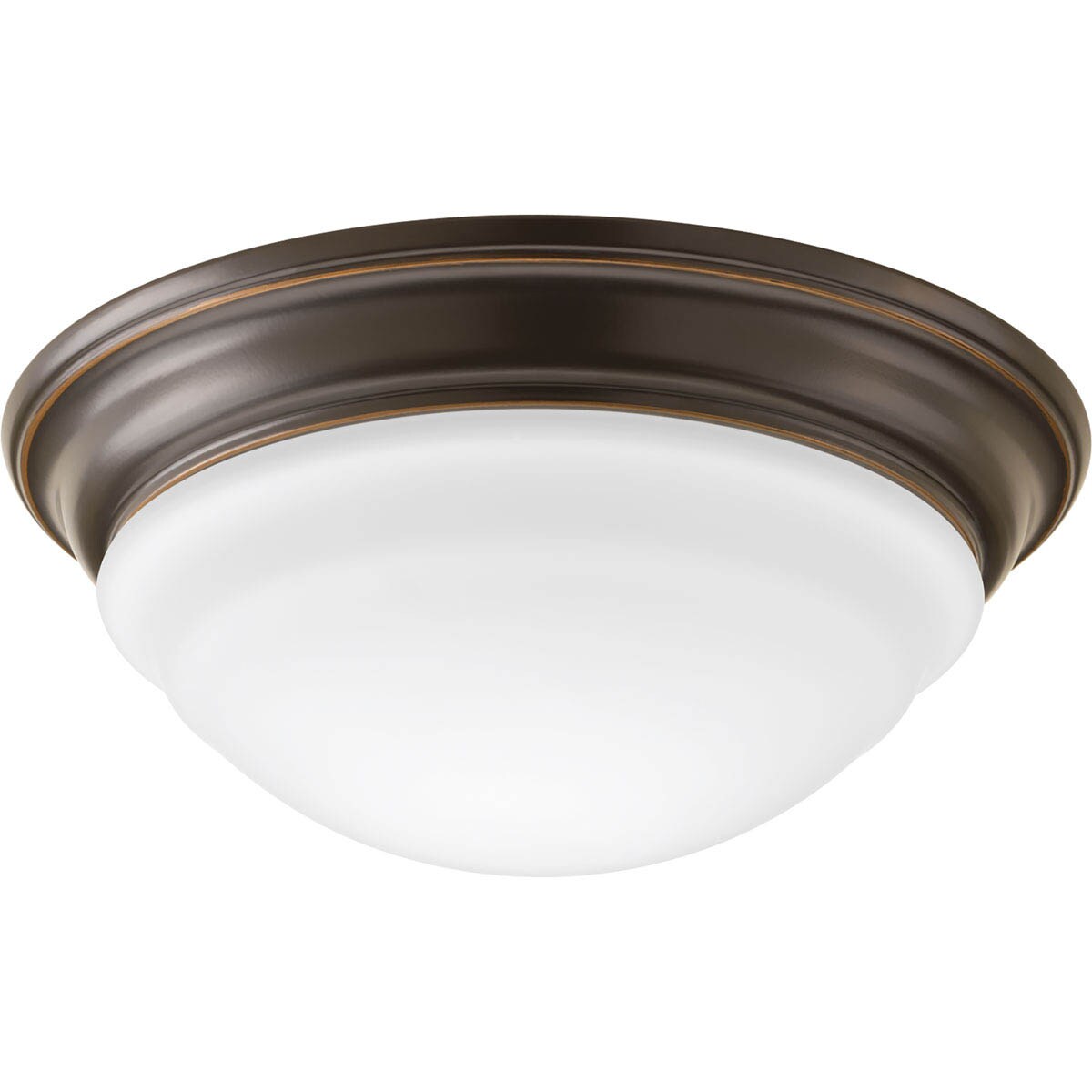 Progress Lighting P2300-2030K9 LED Flush Mount 1-Light 11-in Antique Bronze LED Flush Mount Light ENERGY STAR