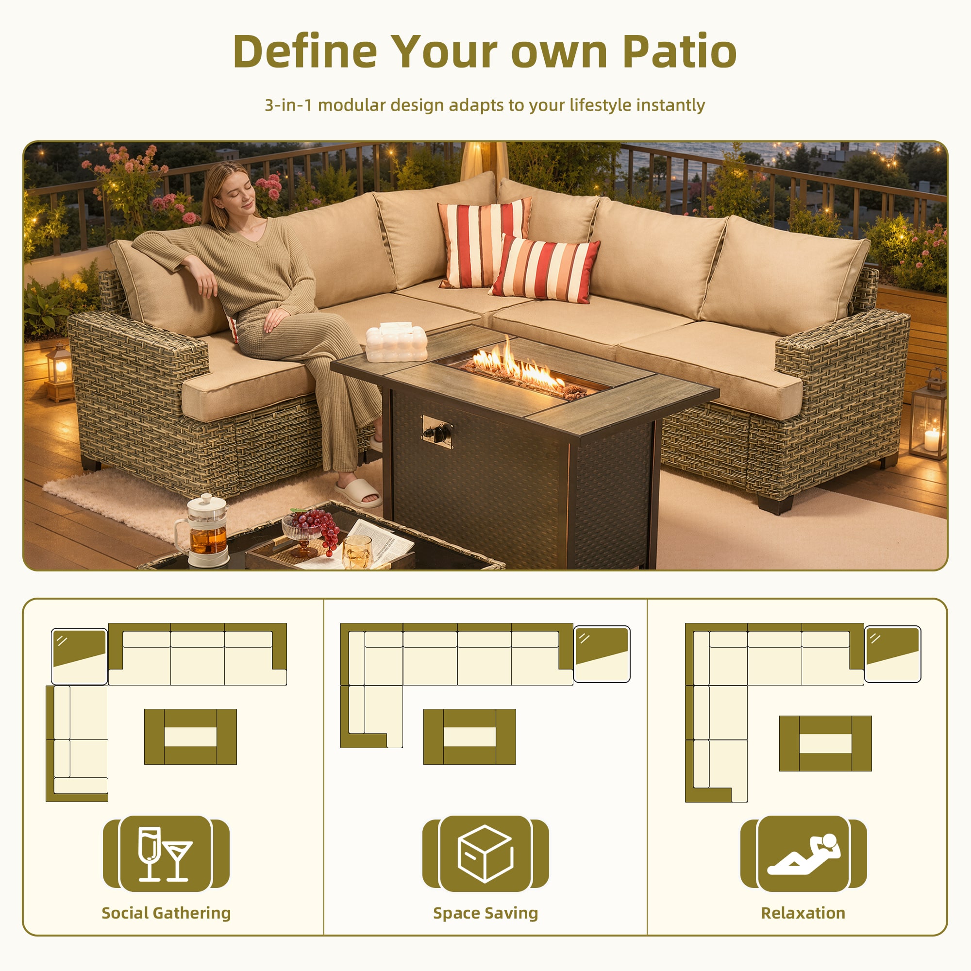Caodoc L5-CFP03-TBS607-1 Patio-Sofas-Daybeds - View #2