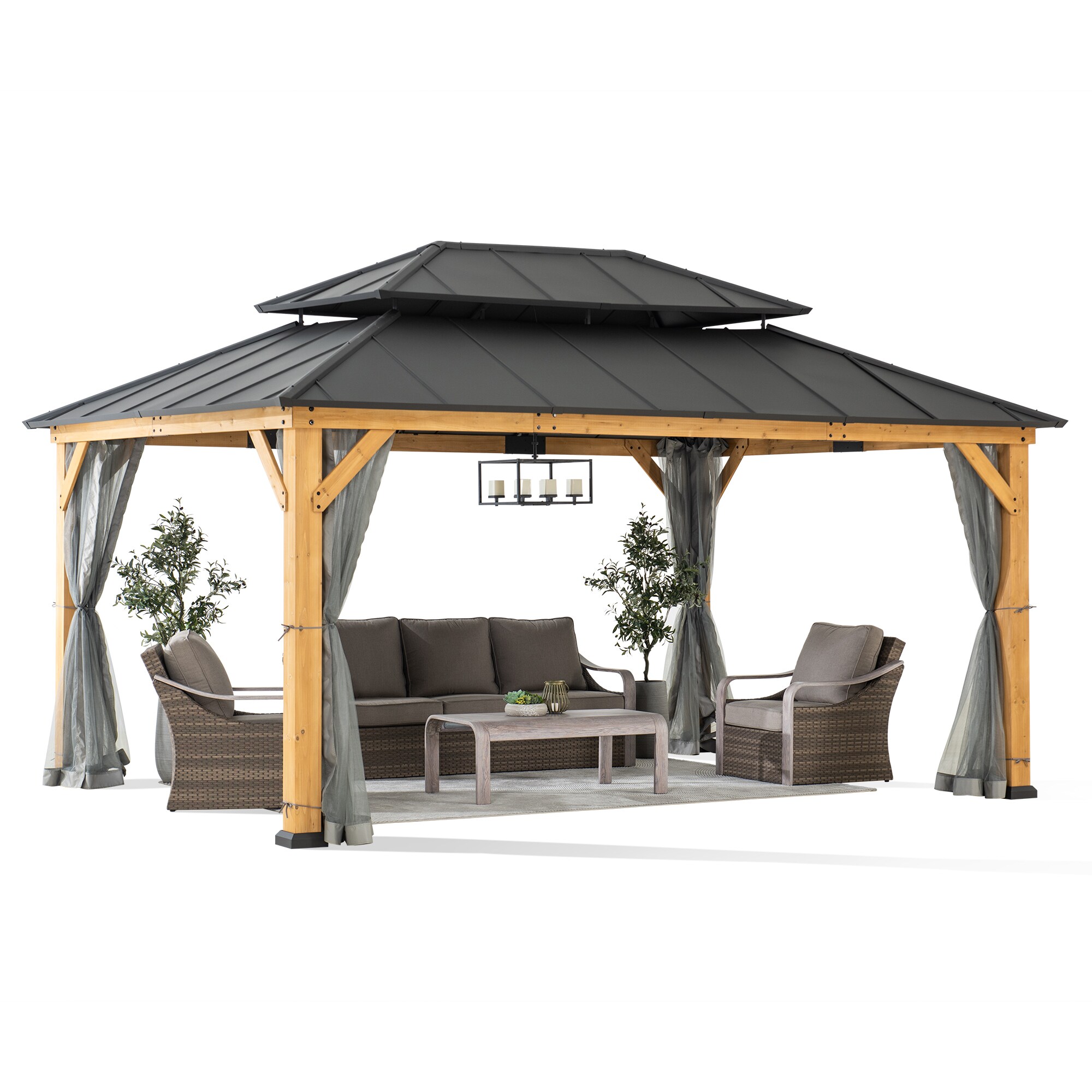 Sunjoy A102032660 Wood-Resin-Gazebos - View #2