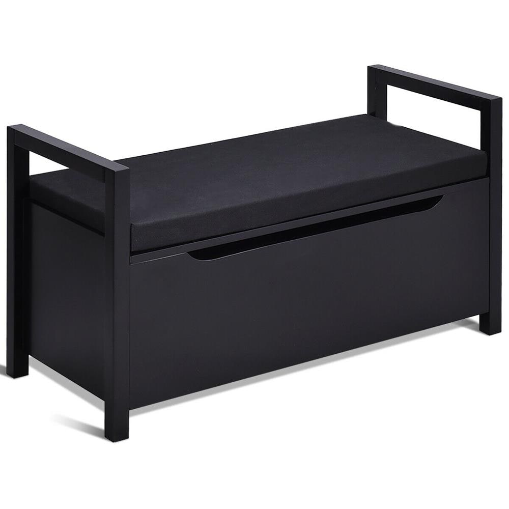 department 34.5-in 15.5-in Storage Bench Modern the x at Benches 19.5-in Goplus x Black in