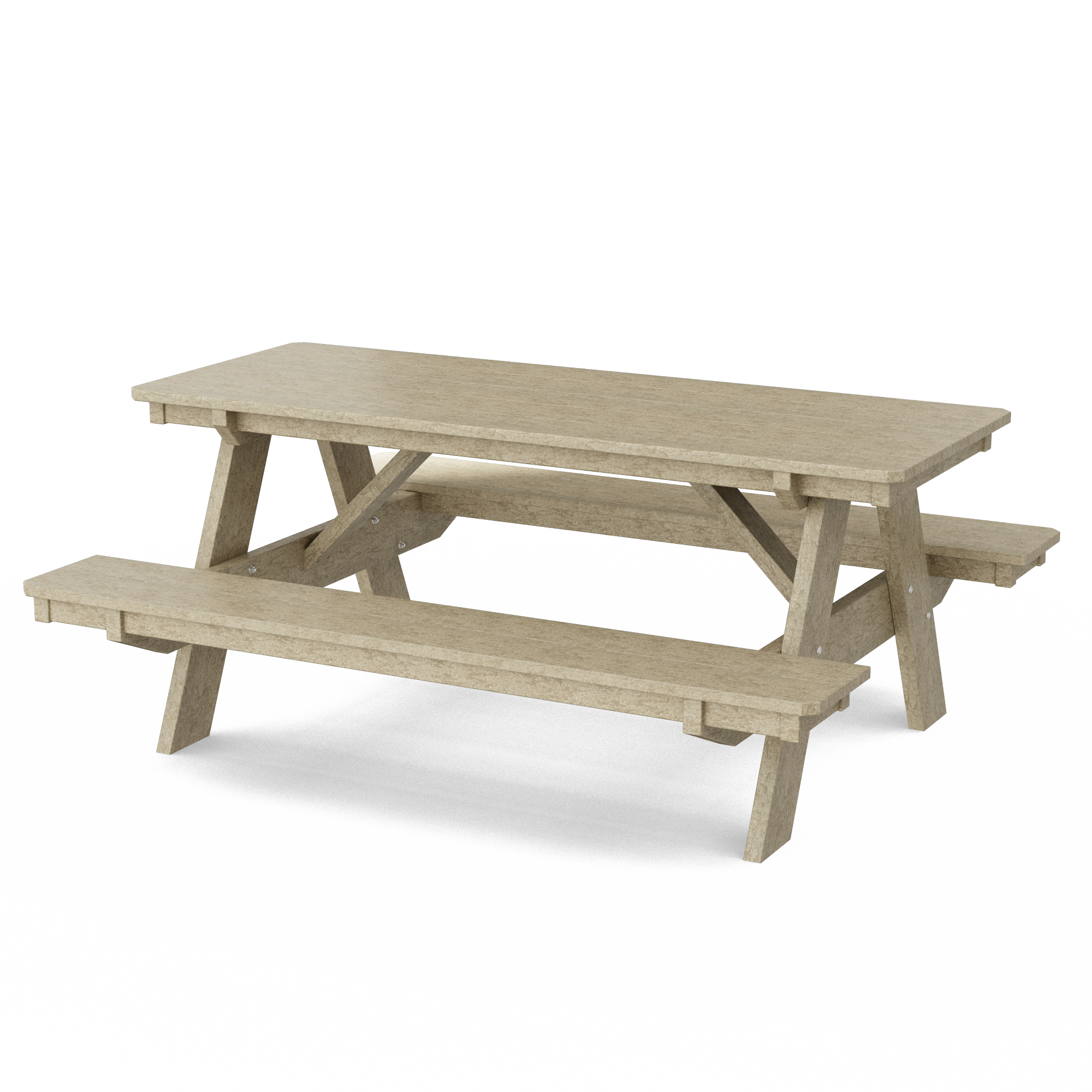 Elevate your outdoor gatherings with the Wildridge 72-in Recycled Plastic Rectangle Picnic Table, blending sustainability with enduring style