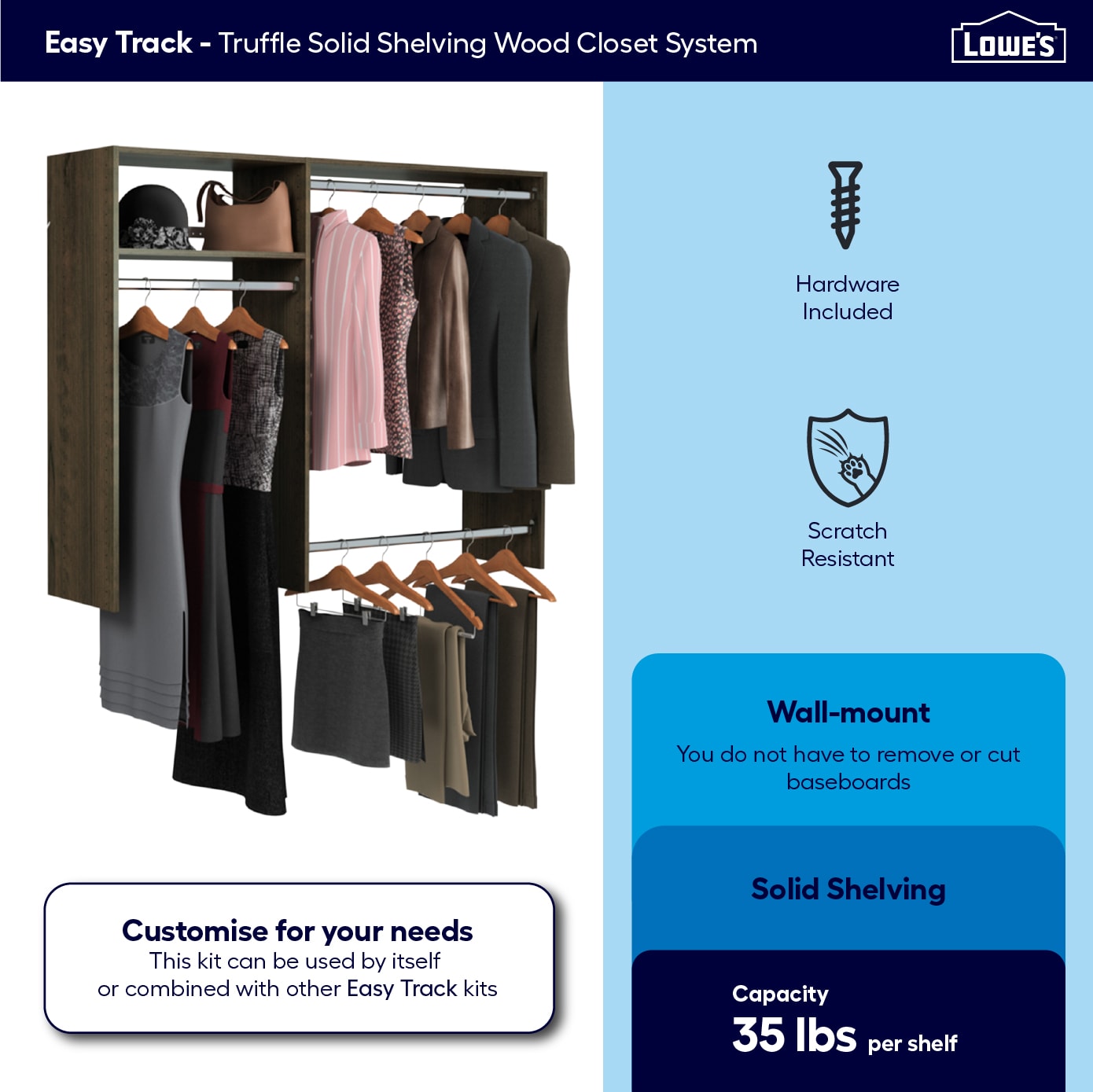 Easy Track OK0348-T Wood-Closet-Kits - View #3