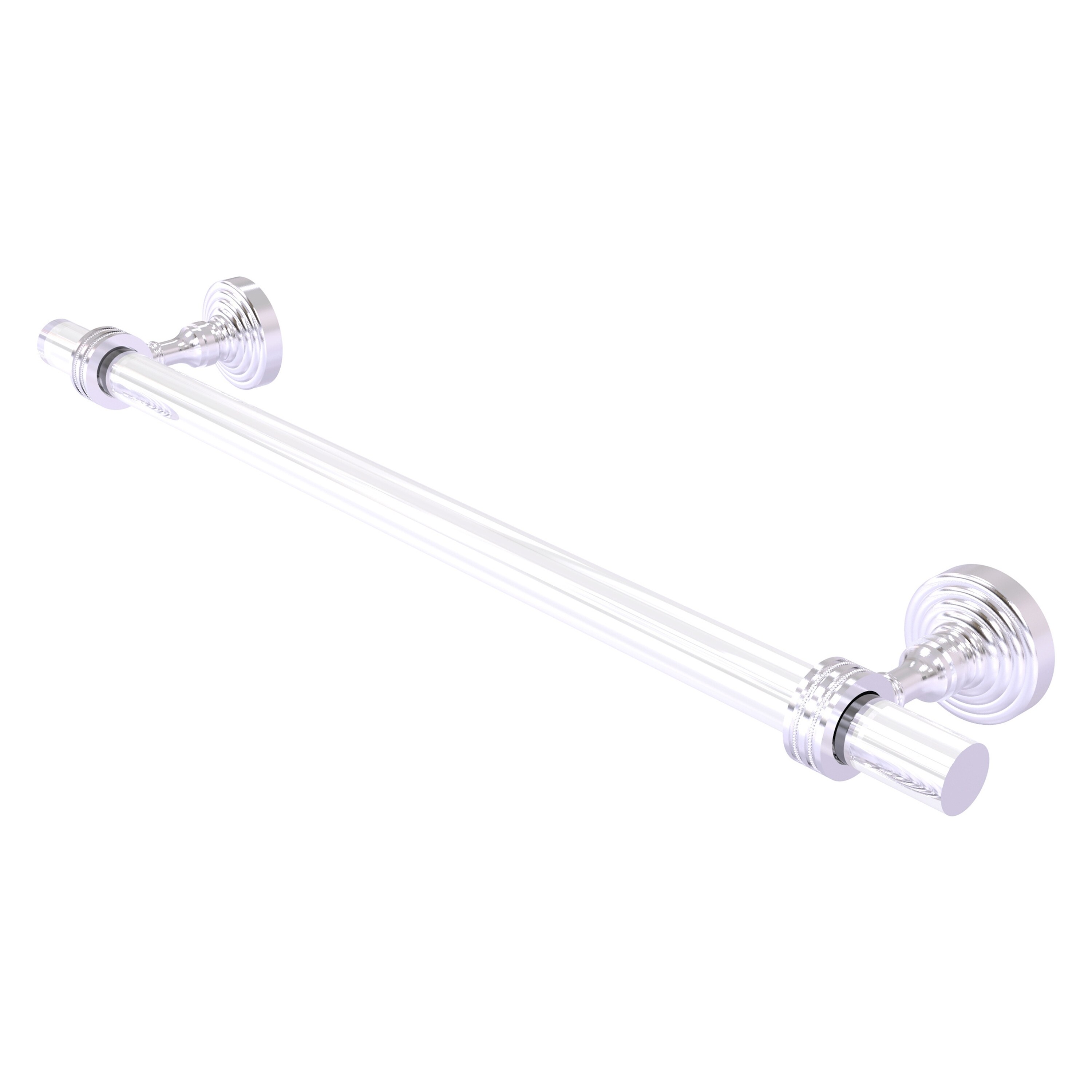 Allied Brass PG-41D-24-SCH Pacific Grove 24-in Satin Chrome Wall mount Single Towel Bar