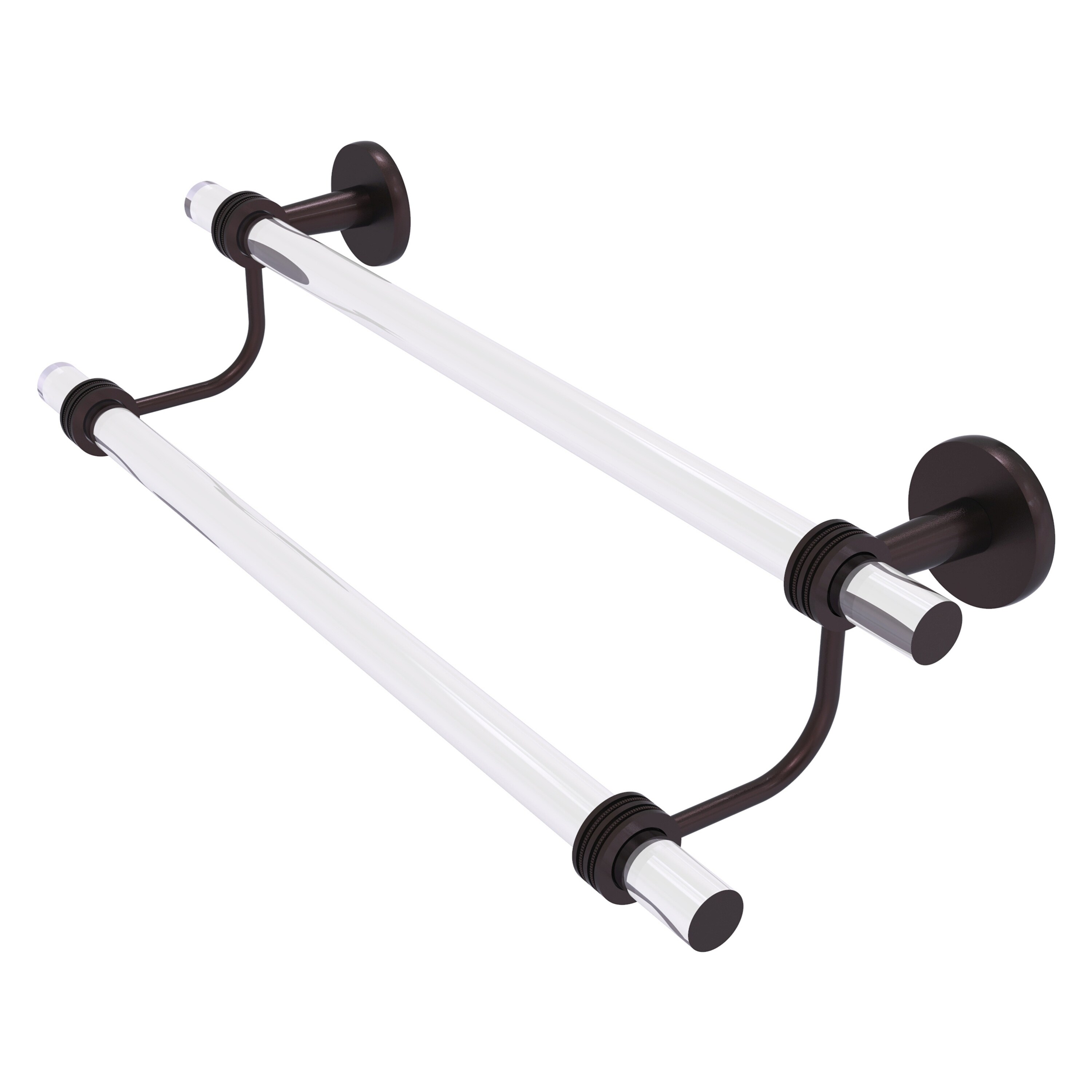 Allied Brass CV-72D-24-ABZ Clearview 24-in double Antique Bronze Wall mount Double Towel Bar