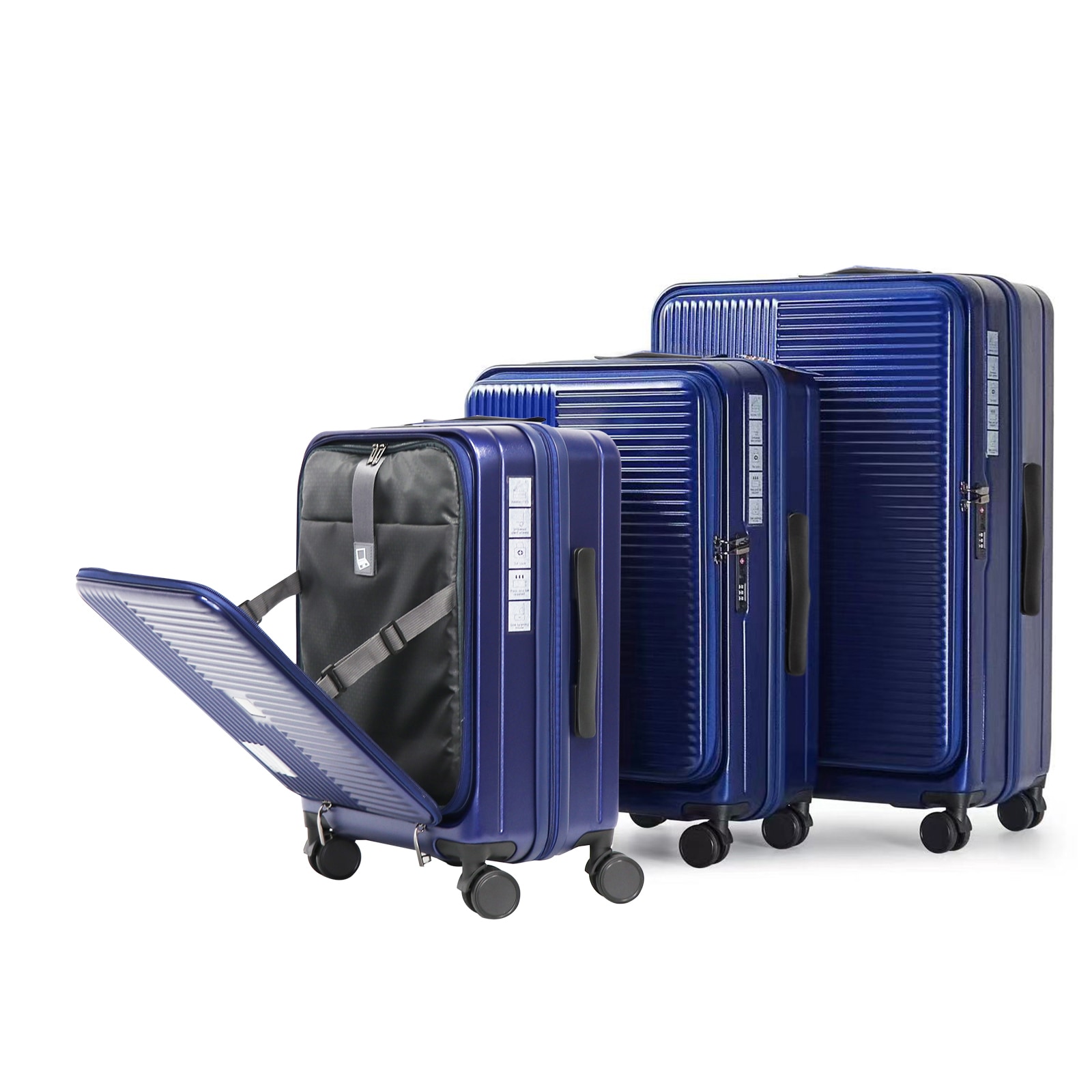 LOVMOR SF-H-W2880P208360 Luggage with front opening TSA approved lock hardshell suitcase Blue