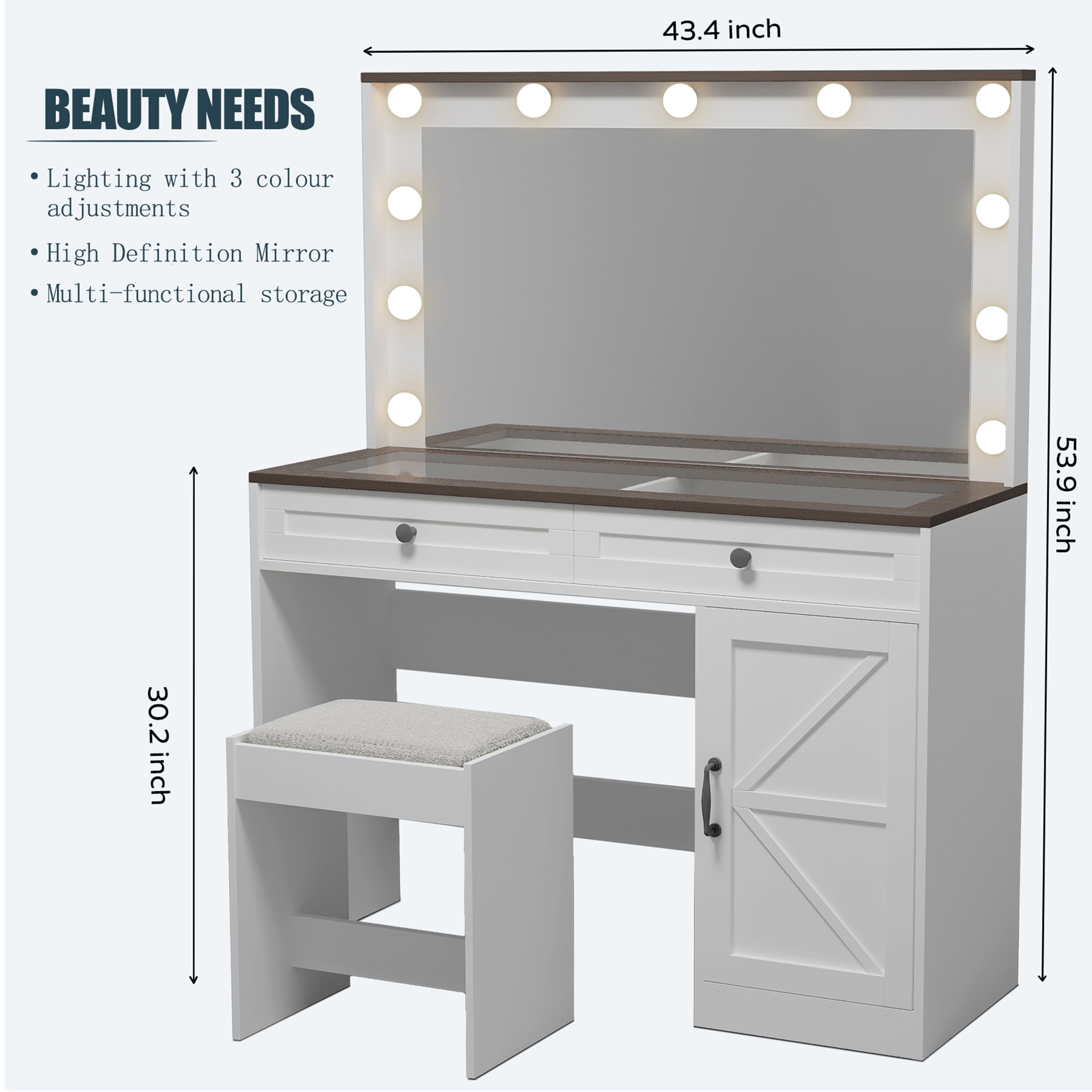 SINOFURN SYD250014WT Bedroom-Vanities - View #4