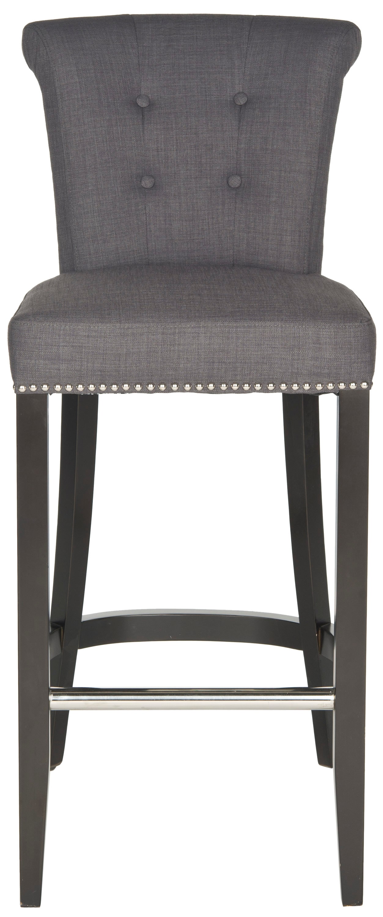 Safavieh HUD8242A Addo Ring Bar Stool Charcoal 29.7-in H Bar height Upholstered Wood Bar Stool