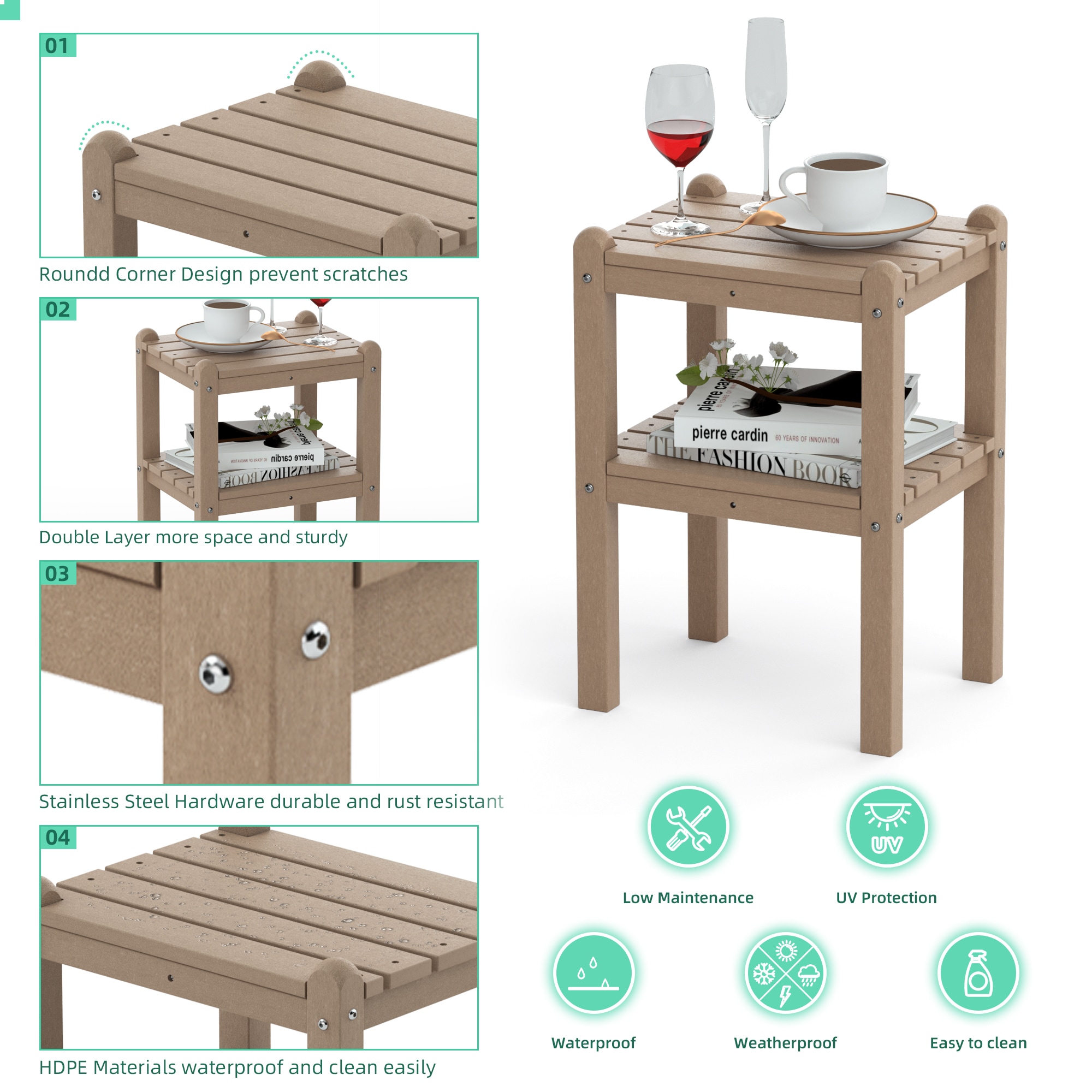 Upland ST-HE03-WW Patio-Tables - View #8