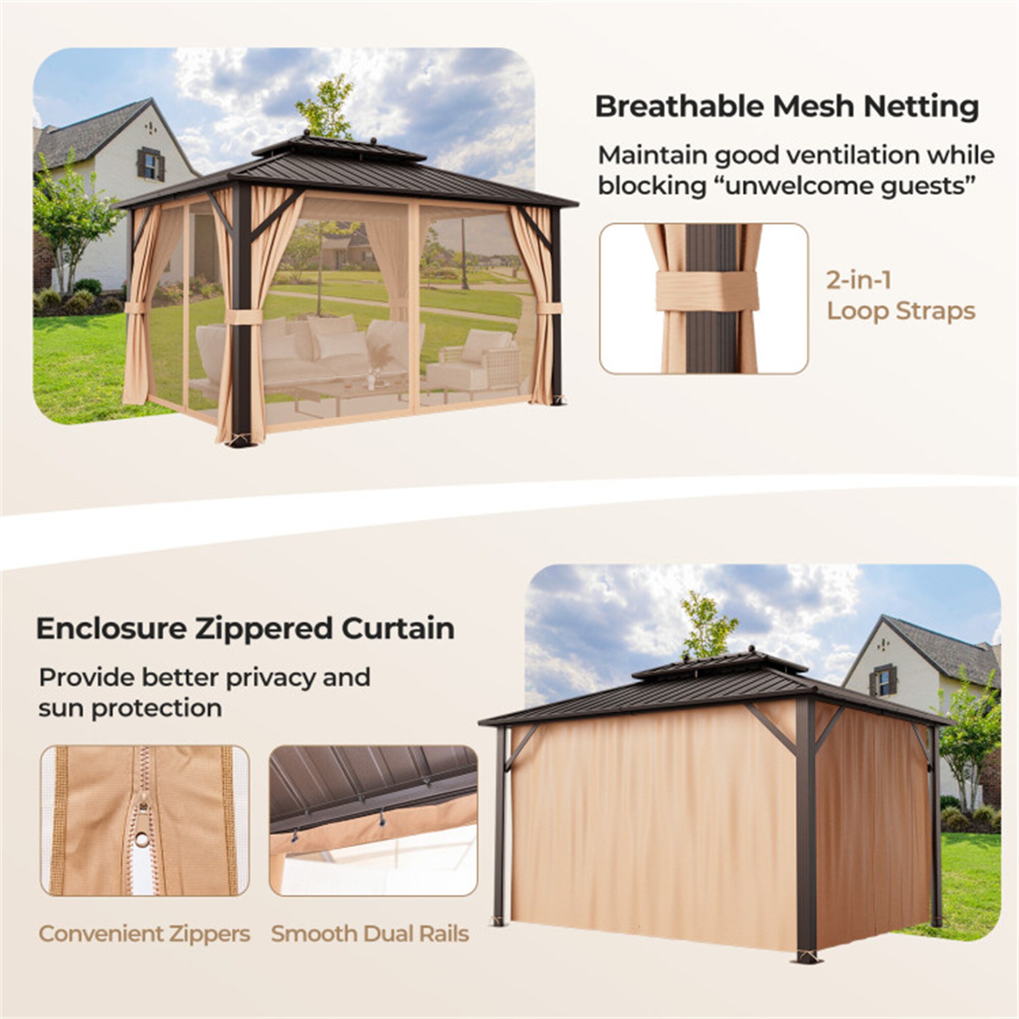 BABOOM BOM-71AAORUST Wood-Resin-Gazebos - View #9