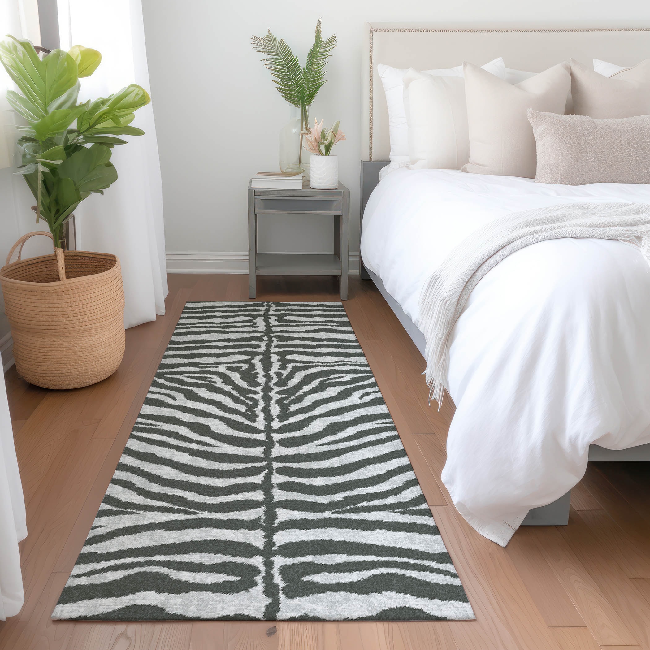 Addison Rugs AMF42GR2X8 Mayfield AMF42GR 2 x 7 (ft) Loomed Polyester Gray Rectangular Indoor Abstract Machine washable Runner rug