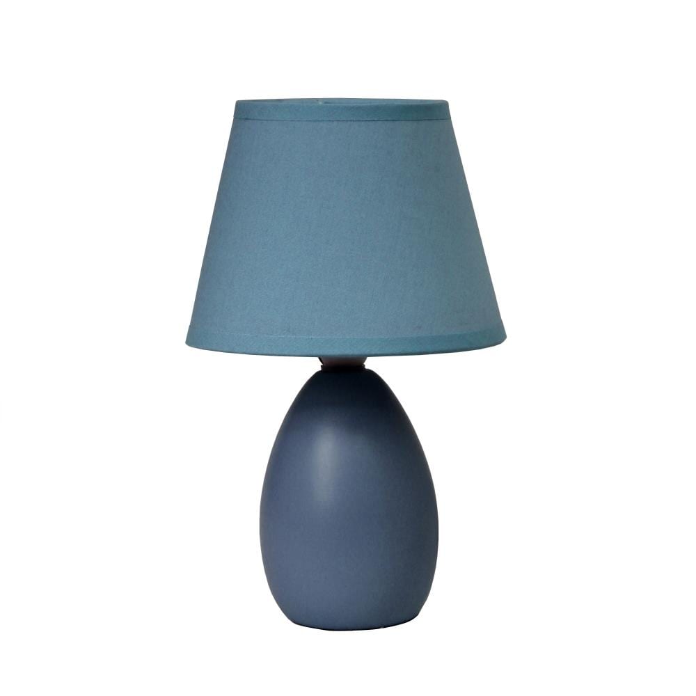 Simple Designs 9.45-in Blue LED Table Lamp with Fabric Shade in the ...