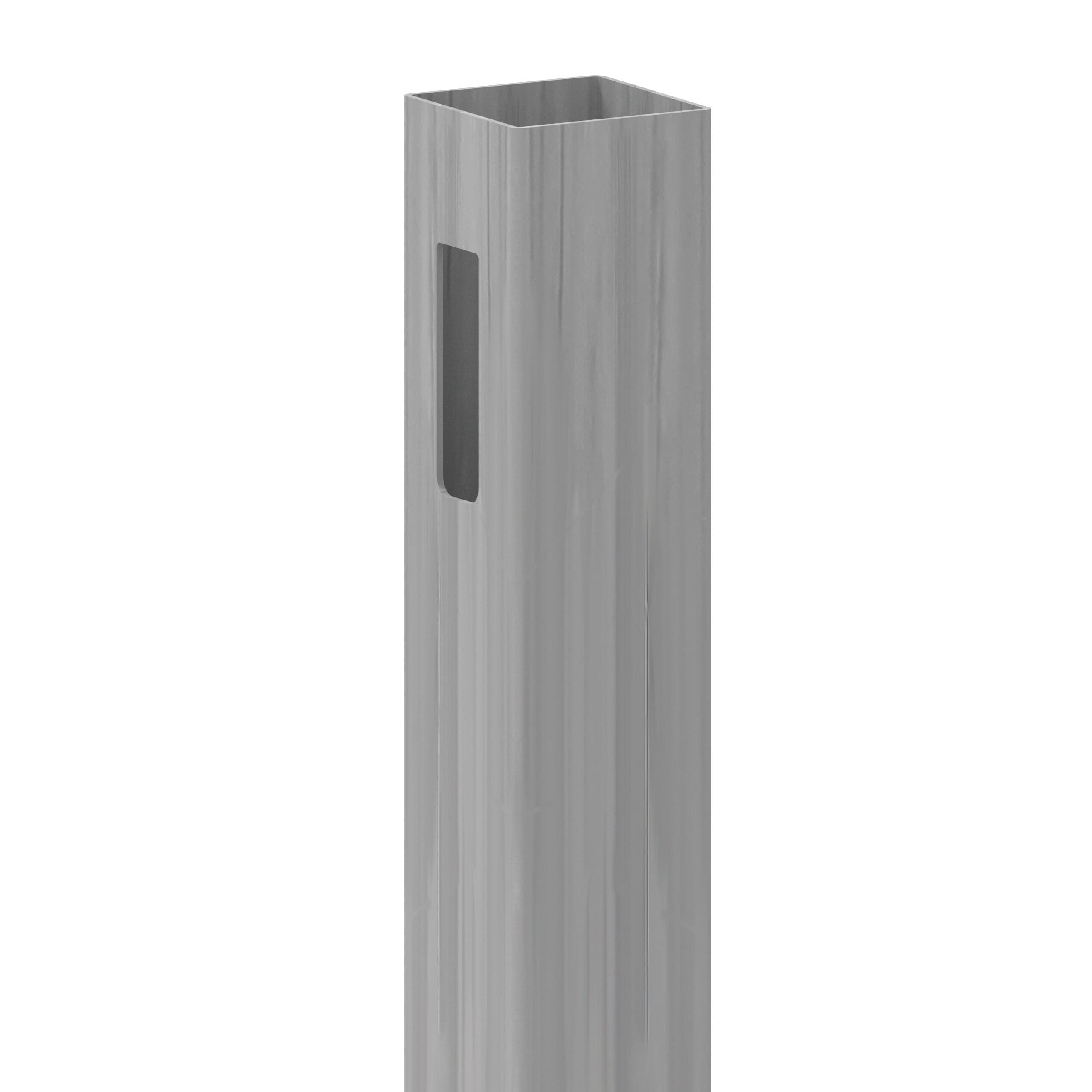 Freedom 73055358 Hampton 12-ft H x 5-in W Woodgrain Gray Vinyl Line Fence post (Assembled)
