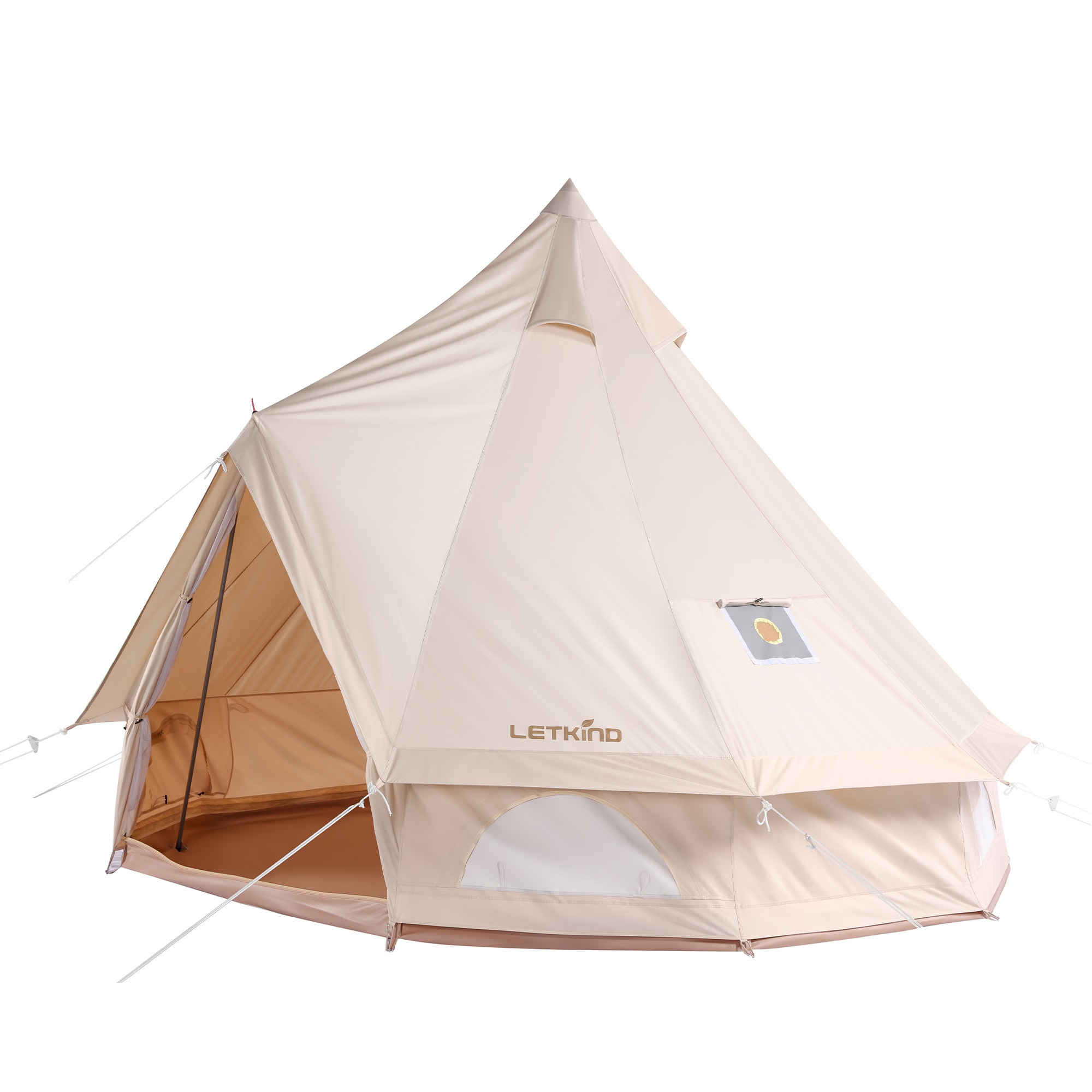 GARSING LD-CBT4M-W 6-Person Canvas Camping Tent Polyester 6 -Person Tent